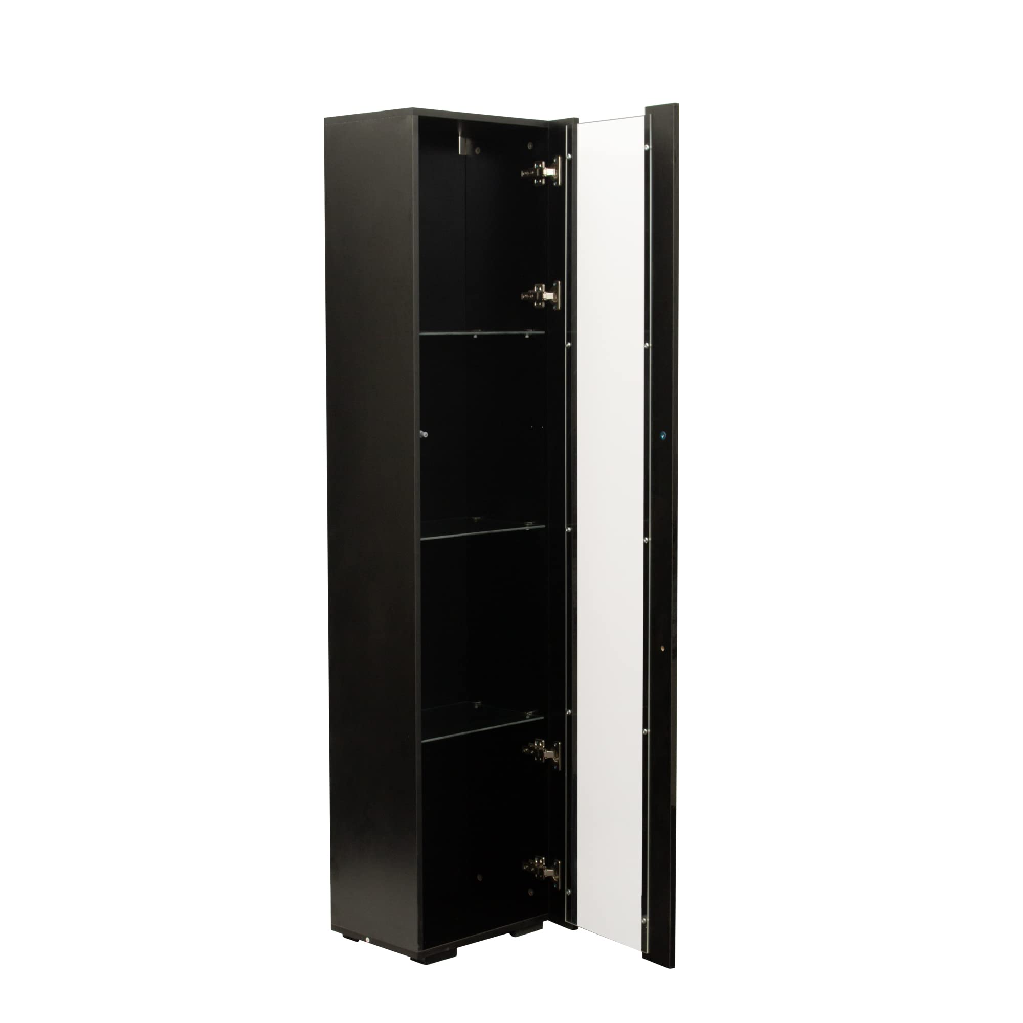Modern LED Display Cabinet with Glass Doors & 4 Adjustable Shelves - 67