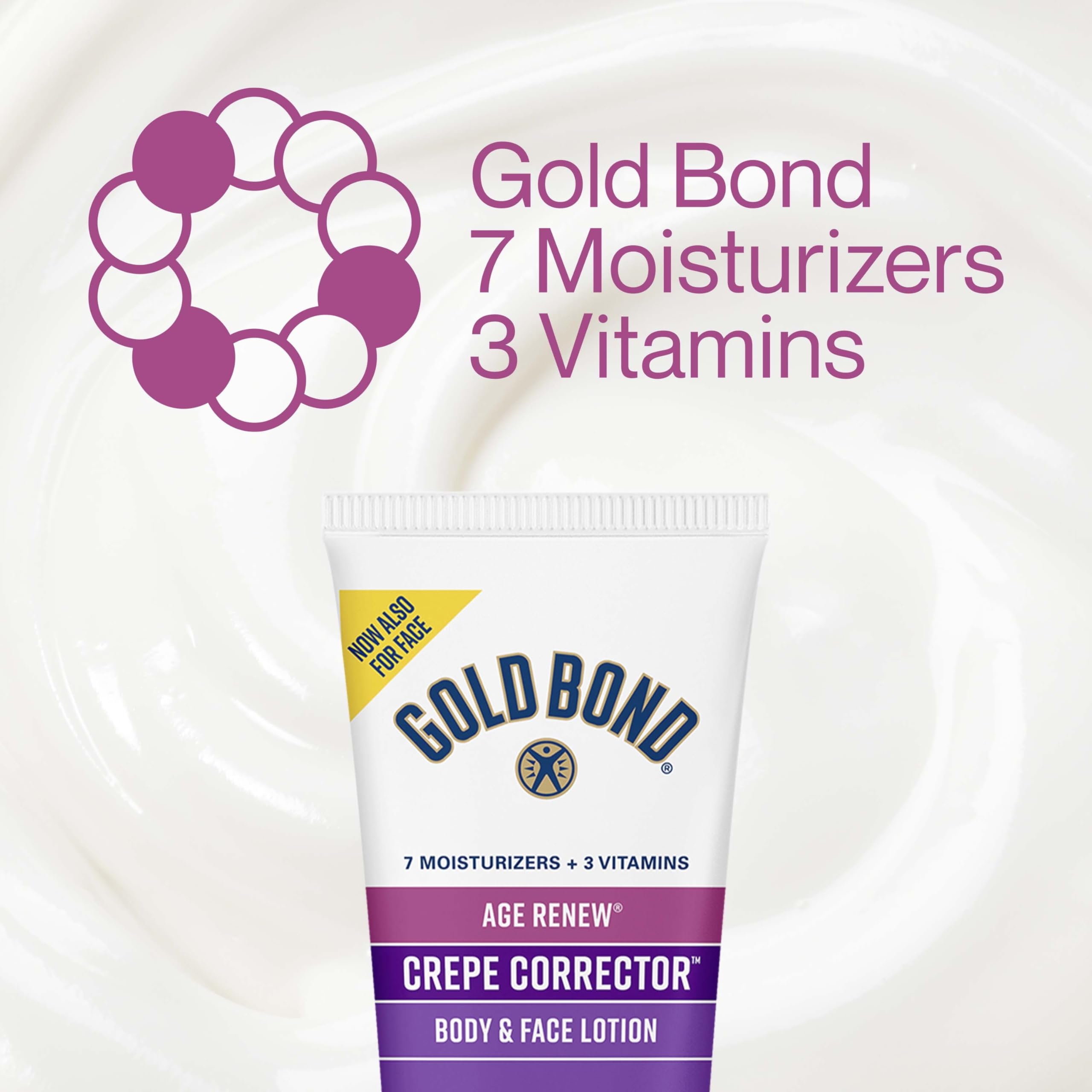 Gold Bond Age Renew Crepe Corrector Body Lotion - Hydrating & Smoothing Formula for Dry, Crepey Skin - 8 oz - Perfect for Daily Moisturizing & Skin Repair