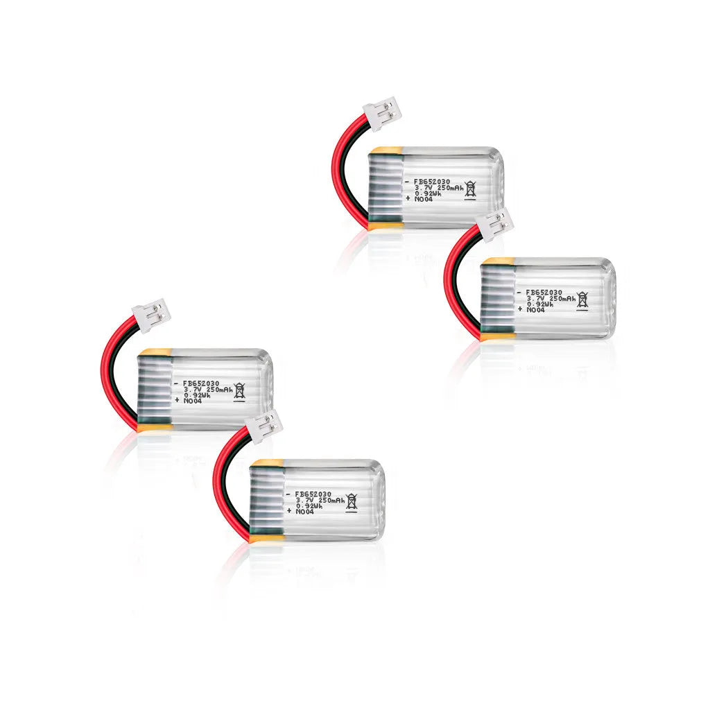 Makerfire 3.7V 250mAh 1S LiPo Battery Pack of 4 - Compatible with Armor Blue Shark V2 Drone - Perfect for FPV Racing, Aerial Photography & RC Hobbyists