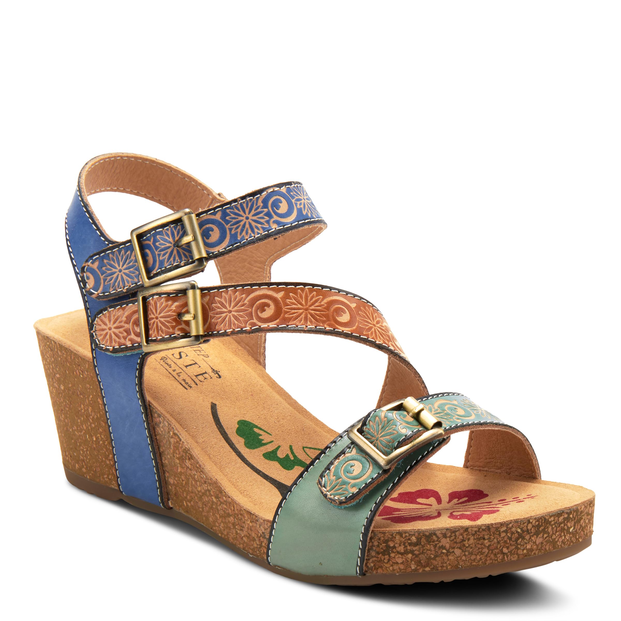 Spring Step L'Artiste Women's Tanja Comfortable Leather Sandals with Cushioned Footbed - Perfect for Summer, Beach, and Casual Outings