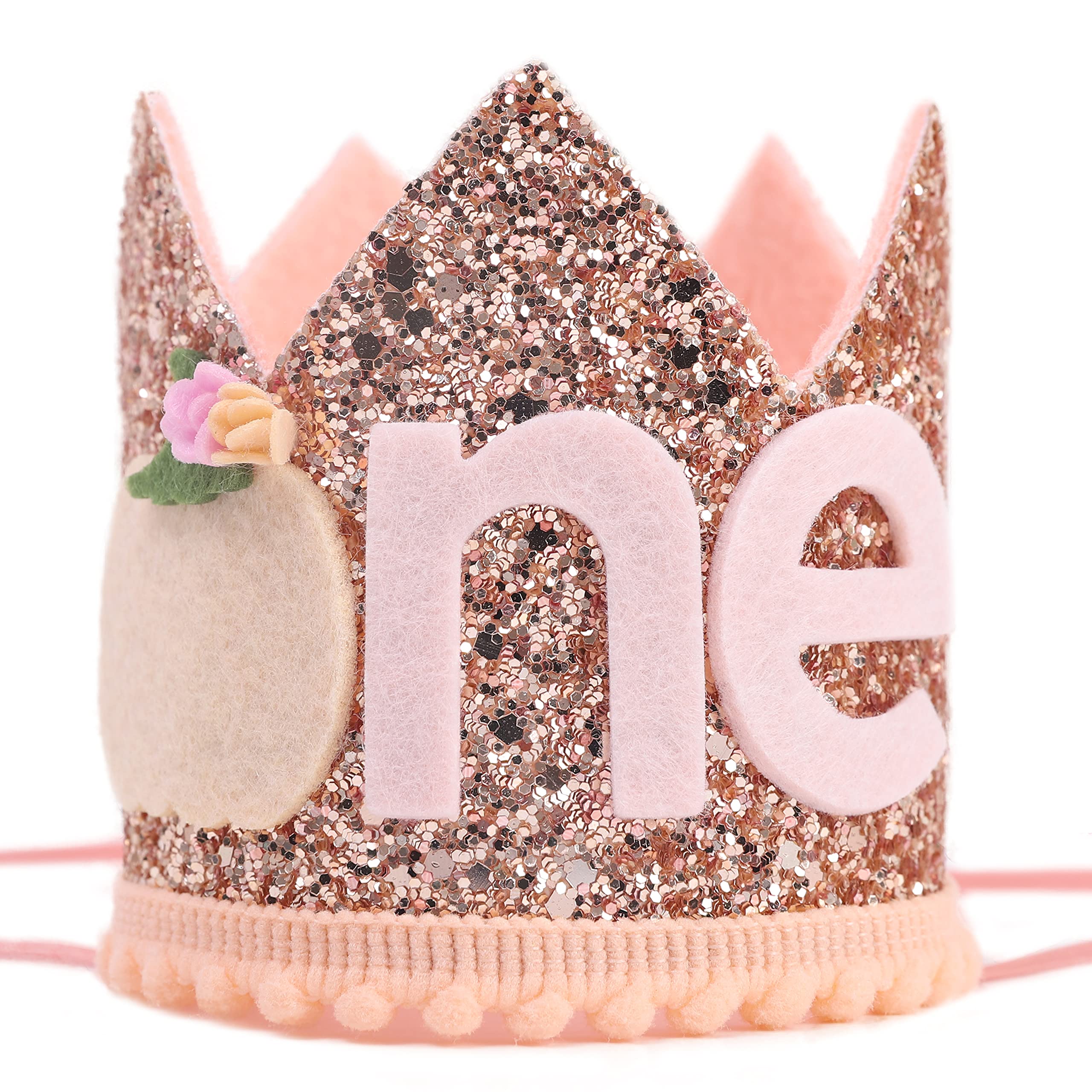 Little Pumpkin First Birthday Crown - Floral Pumpkin Theme Baby Girl's 1st Birthday Tiara Hat | Cake Smash Photo Prop & Party Decor for Fall Birthday Celebrations