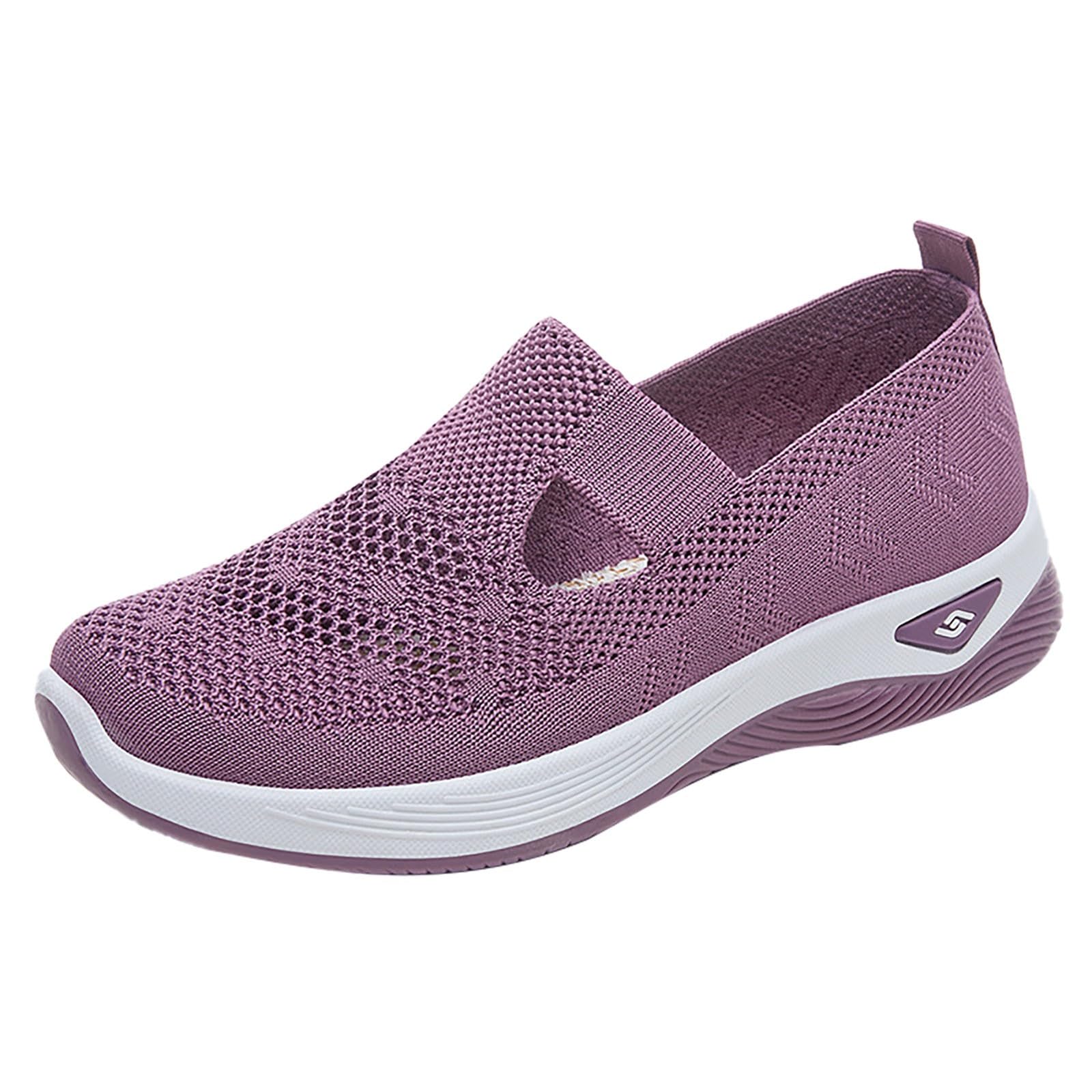 Women's & Men's Lightweight Woven Slip-On Sneakers - Orthopedic Running Shoes for Casual & Dress Wear - Black Tennis Shoes & Loafers for Walking, Work & Everyday Comfort