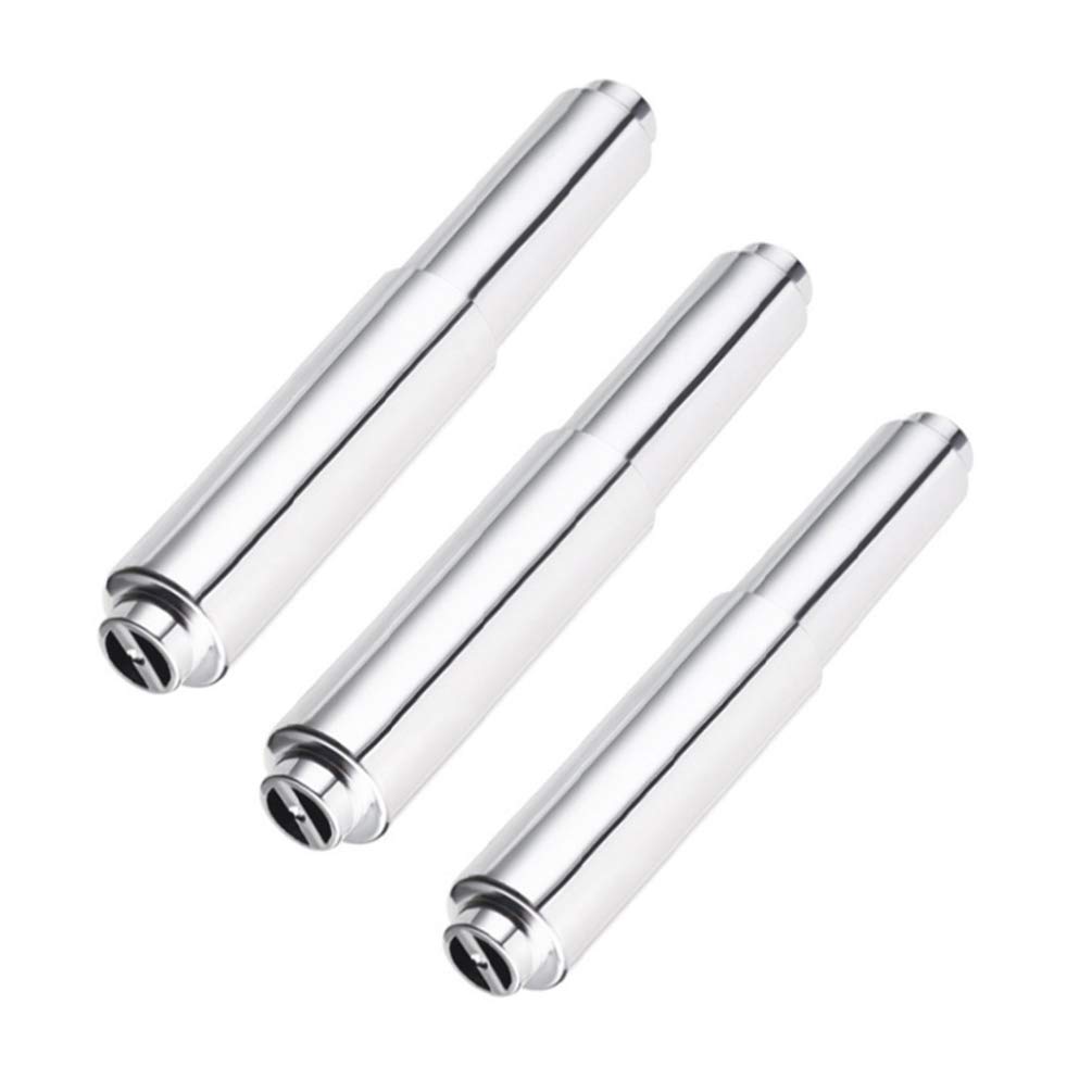 TOPBATHY 3-Pack Spring-Loaded Toilet Paper Holder - Zinc Alloy Telescopic Paper Roll Stand for Bathroom & Kitchen - Space-Saving Tissue Organizer for Home, Office, and RV Use