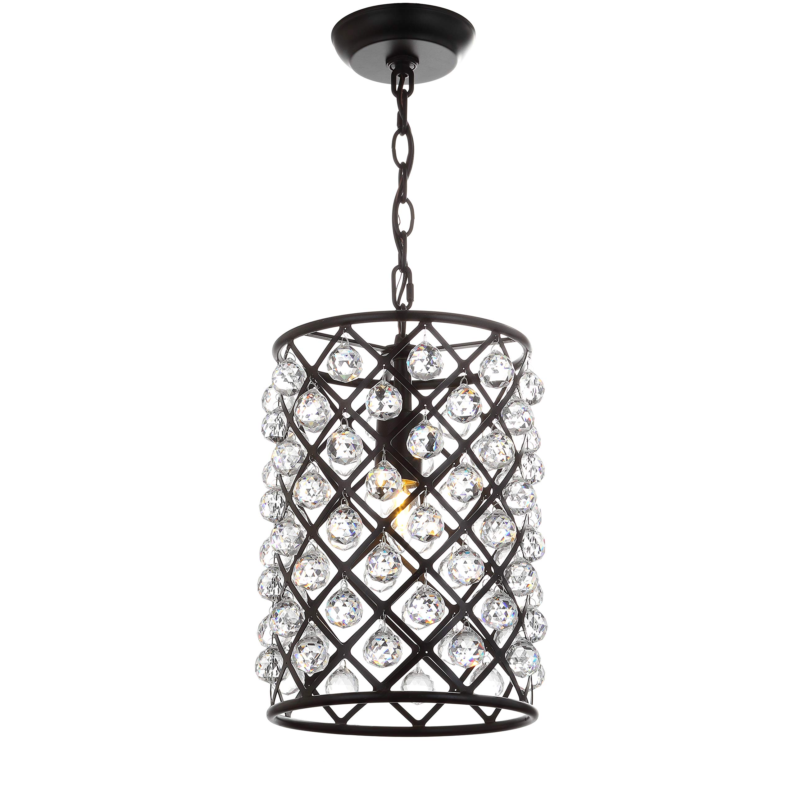 JONATHAN Y JYL9025A Gabrielle 10-Inch Crystal & Metal LED Pendant Light - Modern Contemporary Transitional Glam Chandelier - Perfect for Living Room, Dining Room, Kitchen, Bedroom, Hallway & Foyer - Oil Rubbed Bronze Finish