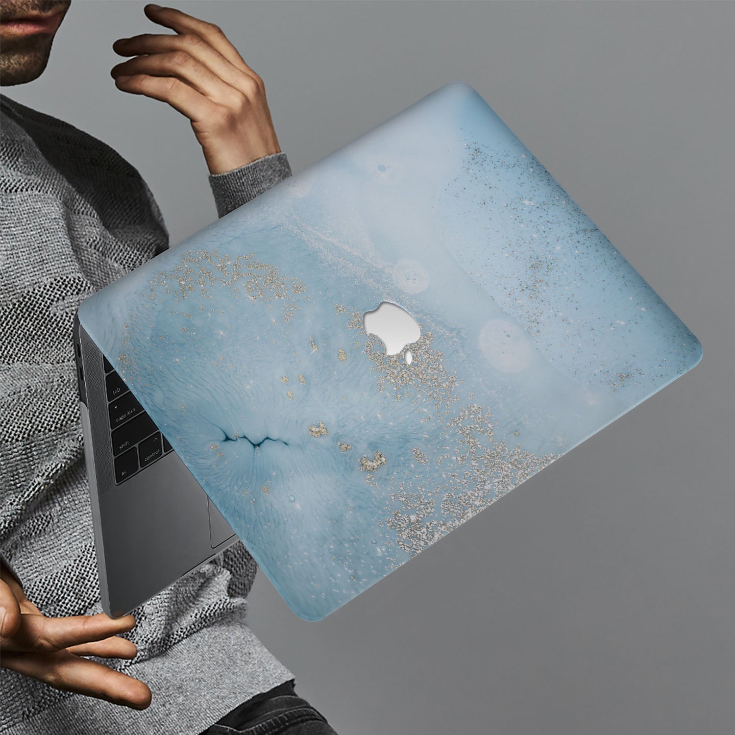 Premium Marble Gold MacBook Case - Slim Protective Cover for MacBook Pro/Air - Durable & Stylish Laptop Sleeve for Work, Travel & School