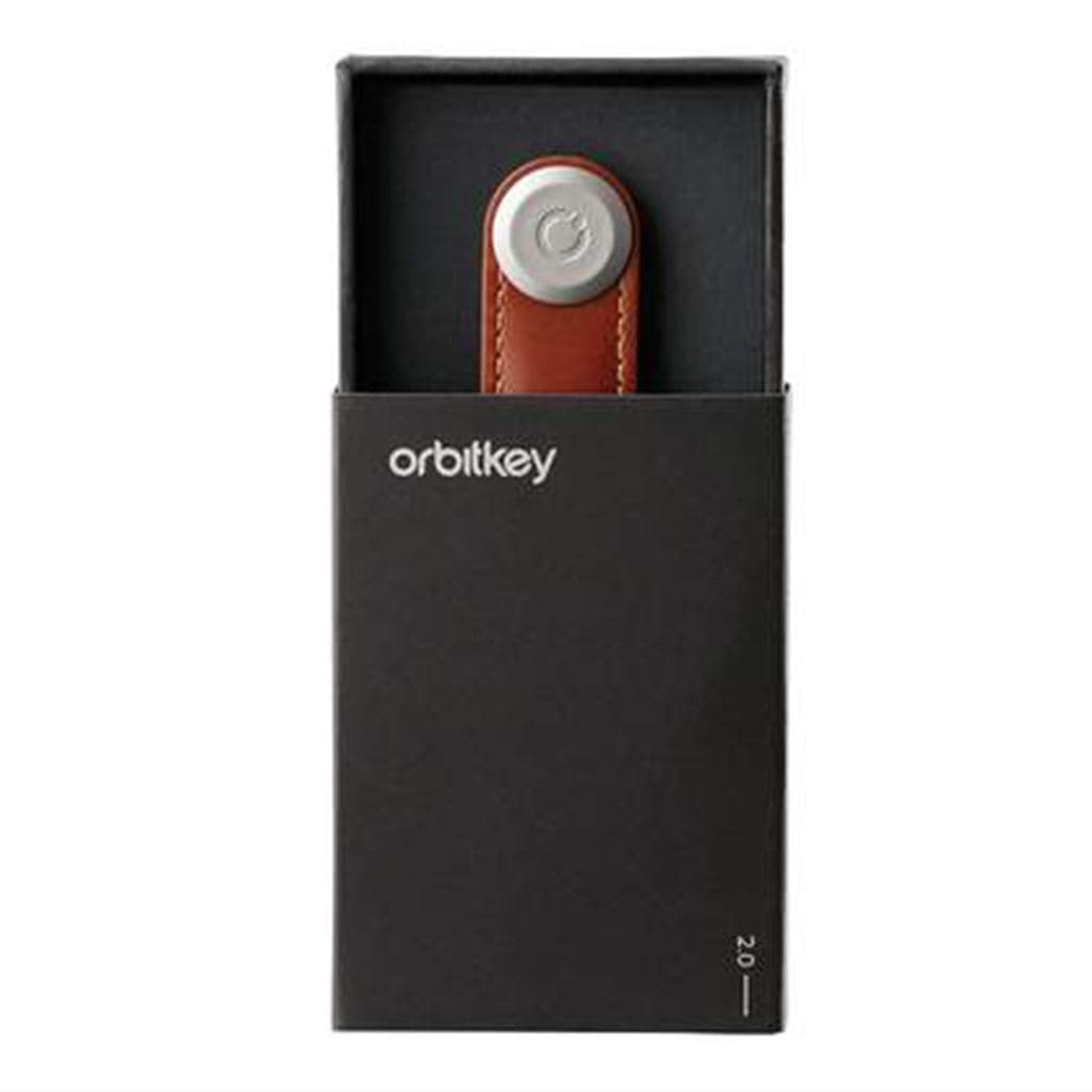 Orbitkey Leather 2.0 Key Organizer - Premium Black Leather Key Holder for Keys, Cards & Small Essentials | Compact & Stylish Keychain for Men & Women | Perfect for Home, Office & Travel