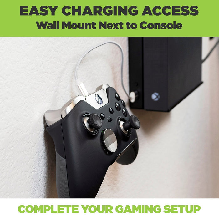 HIDEit X1S Xbox One S Wall Mount Bracket - Black | Space-Saving Vertical or Horizontal Mount | Ultimate Controller Bundle | Perfect for Gaming Rooms & Small Spaces