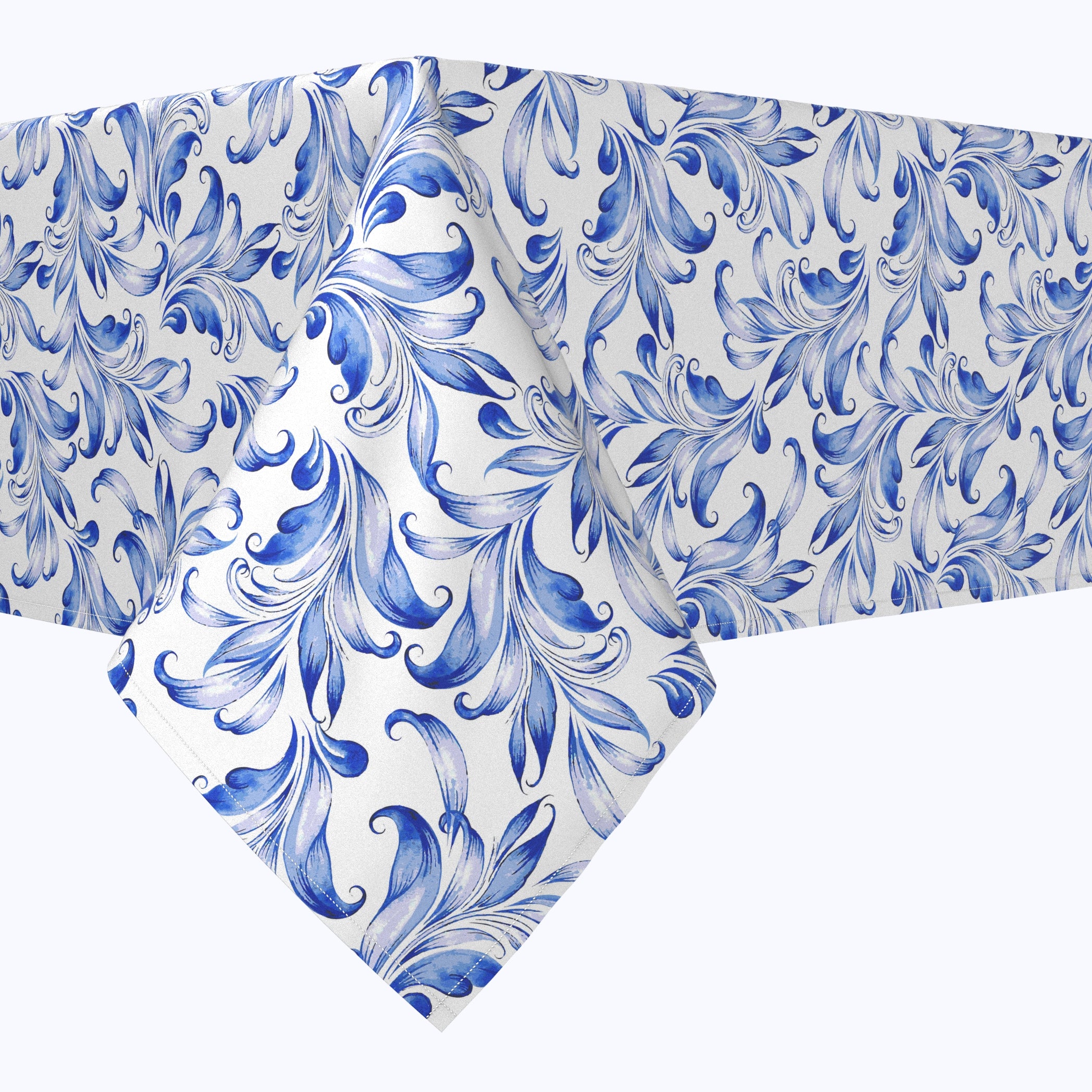 Blue Traditional Leaves Square Scarf - Elegant Floral Print Shawl for Women, Perfect for Parties, Weddings & Special Occasions