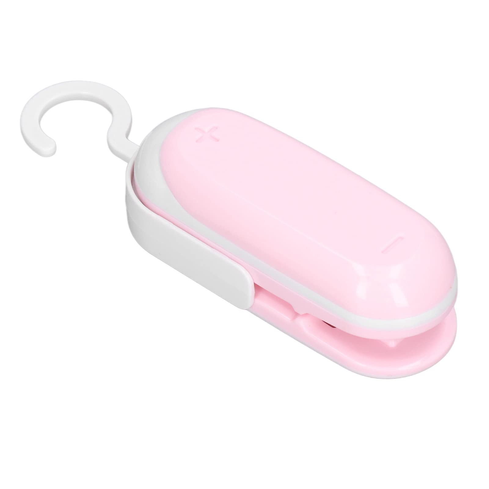 FECAMOS Cordless Mini Vacuum Sealer with 2-in-1 Cutter & Press - Portable Handheld Food Saver for Kitchen, Camping, Fishing, Hunting & Travel - Heat Resistant & Lightweight (Pink) | Keep Food Fresh Longer & Organize Small Items