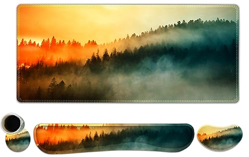 Sunset Misty Forest