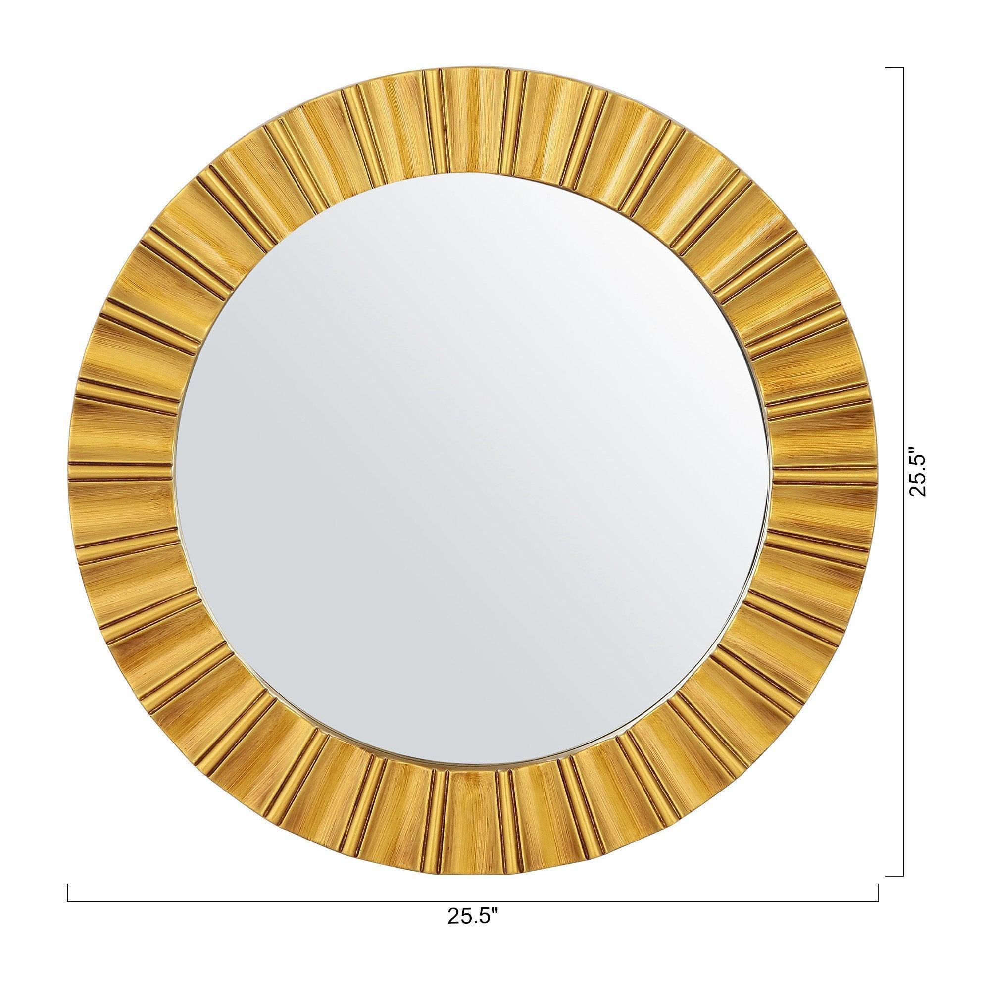 Modern Round Wall Mirrors - Decorative Wall Mounted Mirror for Living Room, Bedroom & Bathroom - Elegant Home Decor & Space Enhancing Accent Piece