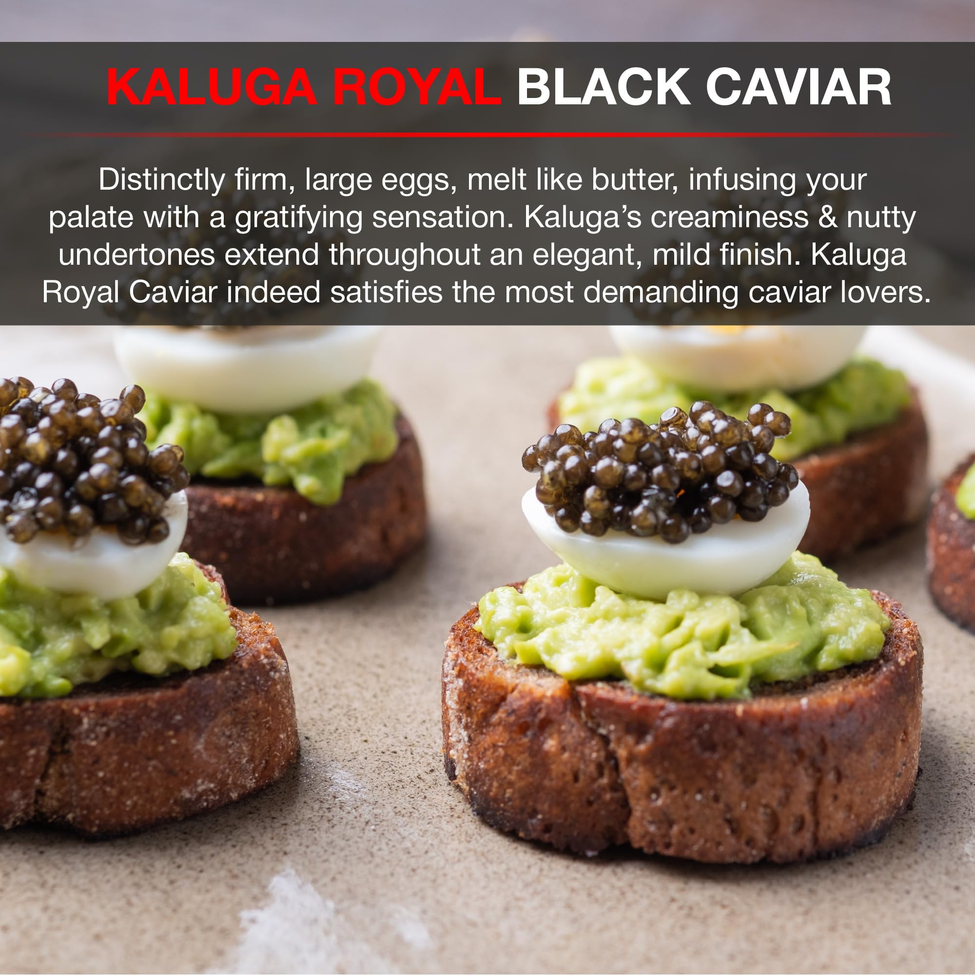 Premium OLMA Kaluga Sturgeon Black Caviar - Large Pearly Grains, Smooth Flavor, Superior Grade (4.4 oz/125g) - Fast Overnight Shipping - Perfect for Gourmet Dining, Special Occasions & Luxury Gifts