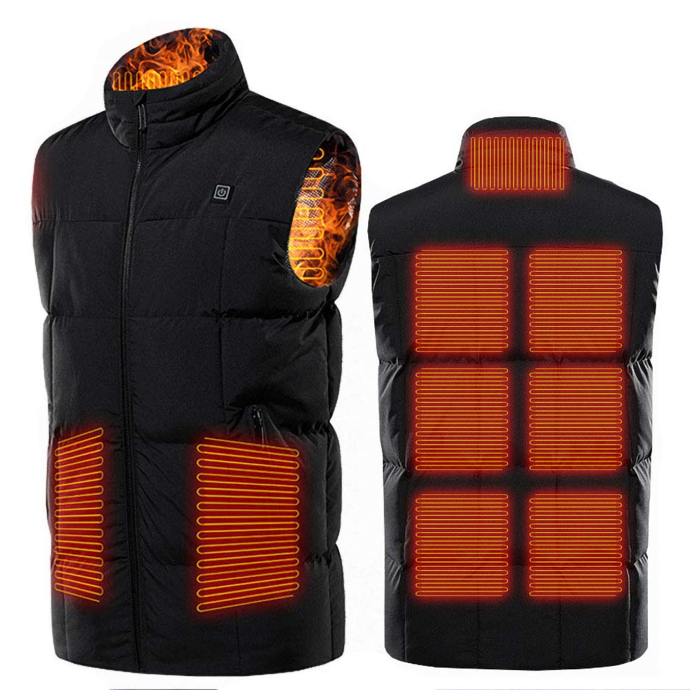 USB Electric Heating Vest for Men & Women - XLH Smart Warm Coat with Adjustable Temperature, Black - Perfect for Outdoor Activities, Winter Sports & Cold Weather