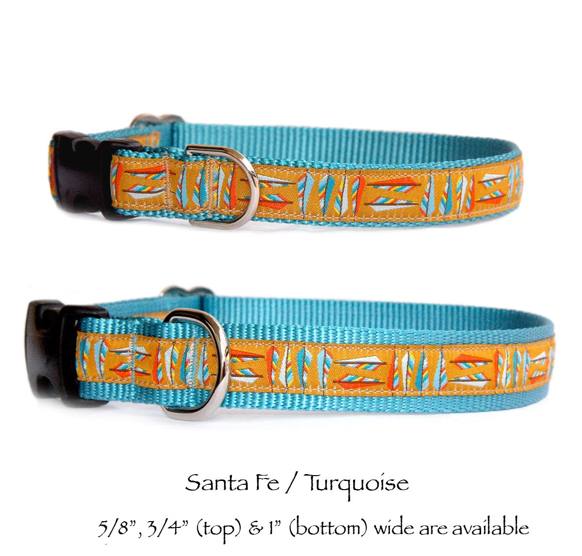Handmade Navajo & Southwestern Style Dog Collar - Santa Fe Inspired Native American Design Pet Collar for Puppies, Small to Large Dogs - USA Made - Perfect for Walks, Training & Outdoor Adventures