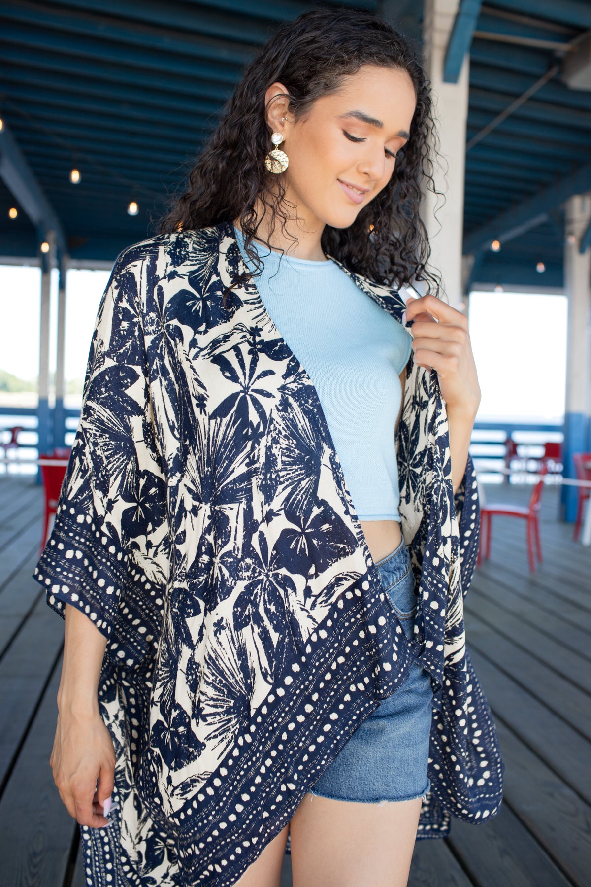Stylish Tropical Print Kimono Robe - Lightweight Summer Cover Up for Women - Perfect for Beach, Pool, and Vacation Wear