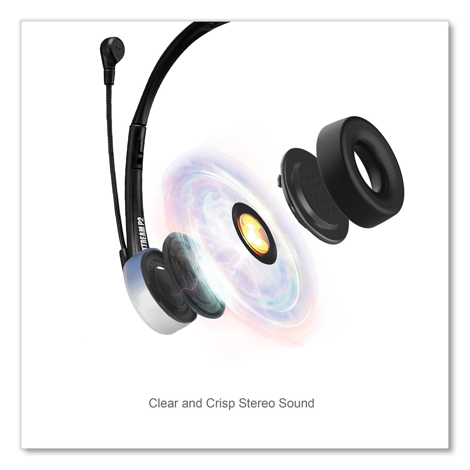 Adesso Xtream P2 Binaural Over-Ear Headset with Noise-Canceling Microphone - Professional Gaming Headphones for PC, PS5, Xbox - Perfect for Online Meetings, Streaming & Music (Black)