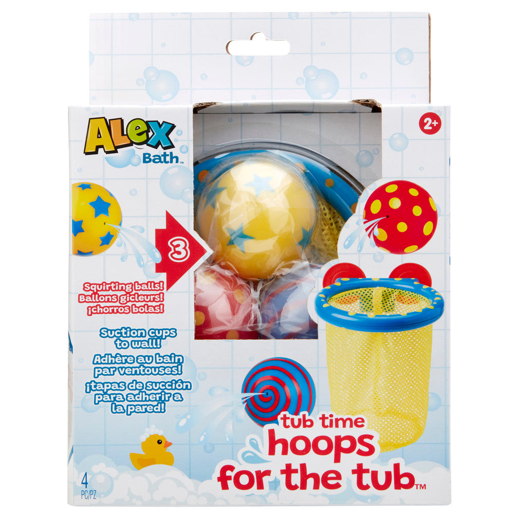 ALEC Tub Time Hoops - Bath Time Basketball Game with 2 Squirting Balls for Kids | Fun Water Toy for Bathtub Play & Pool Party Activities