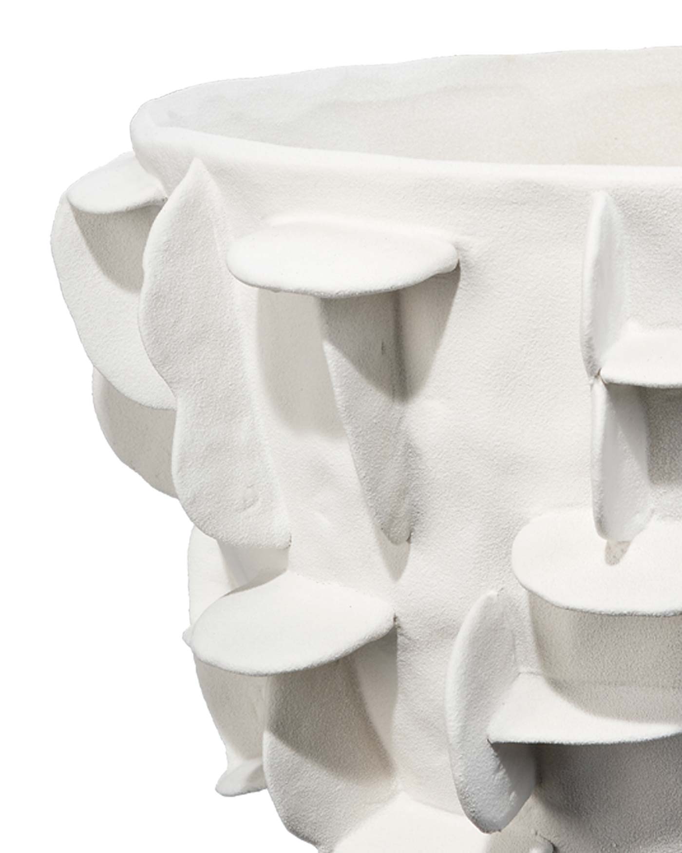 Helios White Ceramic Vase - Modern Home Decor for Living Room, Bedroom & Office Centerpiece