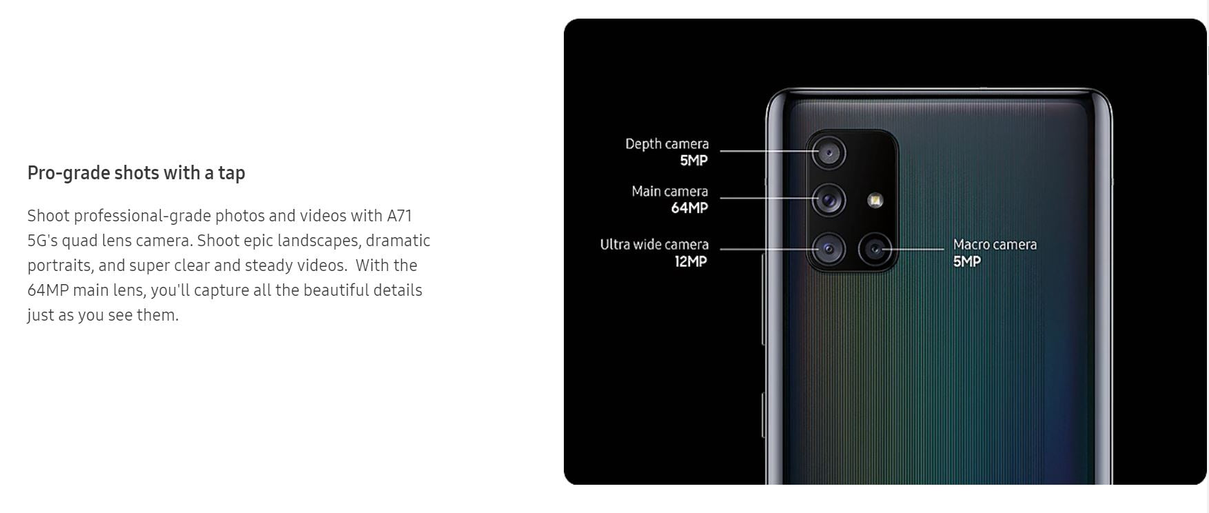 Samsung Galaxy A71 5G Smartphone (128GB, 6.7