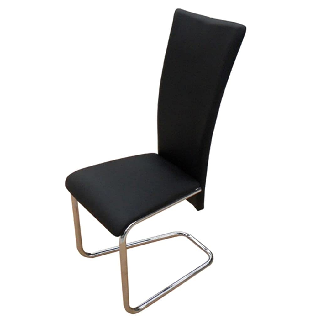 Modern High Back Dining Chairs Set of 2 - Black Faux Leather Upholstered Kitchen & Living Room Chairs - Perfect for Home, Office, and Restaurant Seating