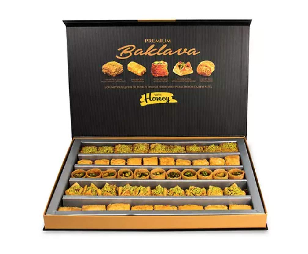 Premium Baklava Gift Box by Made Better America - 44 Pieces, 28.8oz (2 Lbs) Authentic Turkish Delight - Perfect for Holidays, Parties & Gourmet Gift Giving