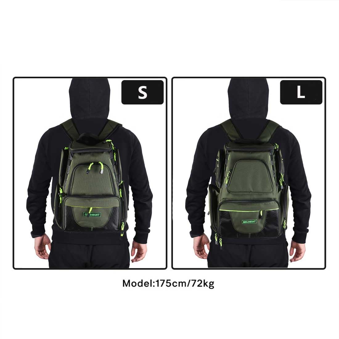 Seaknight Water-Resistant Fishing Tackle Backpack - Large Storage with 4 Trays, Multifunctional Outdoor Tackle Box Bag for Fishing, Camping, Hiking & Cycling | Perfect for Anglers and Outdoor Enthusiasts