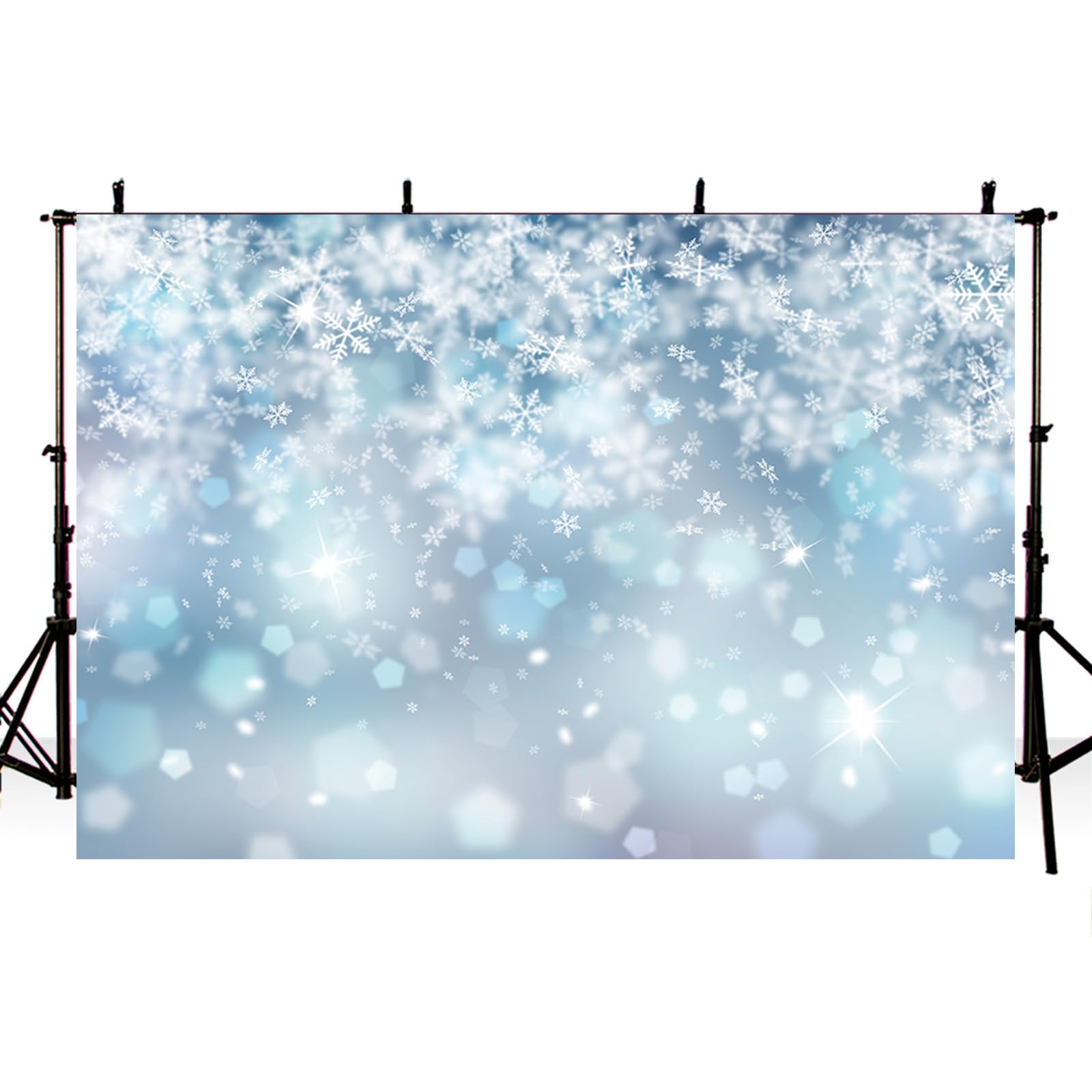 MEHOFOND 10x7ft Falling Snowflake Photography Backdrop - Winter Ice Snow Flakes Background for Newborn, Baby, Kids, Adults, Christmas, Wedding & Party Decor - Perfect for Holiday Portraits, Photo Booth Props & Seasonal Celebrations