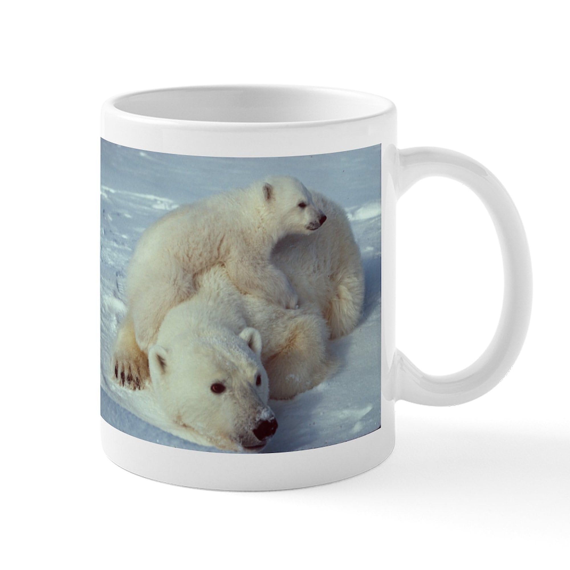 Polar Bear Ceramic Coffee Mug 11 oz (325 ml) - Insulated Hot & Cold Drink Cup for Coffee, Tea, Cocoa - Perfect for Home, Office, Gifts & Winter Holidays