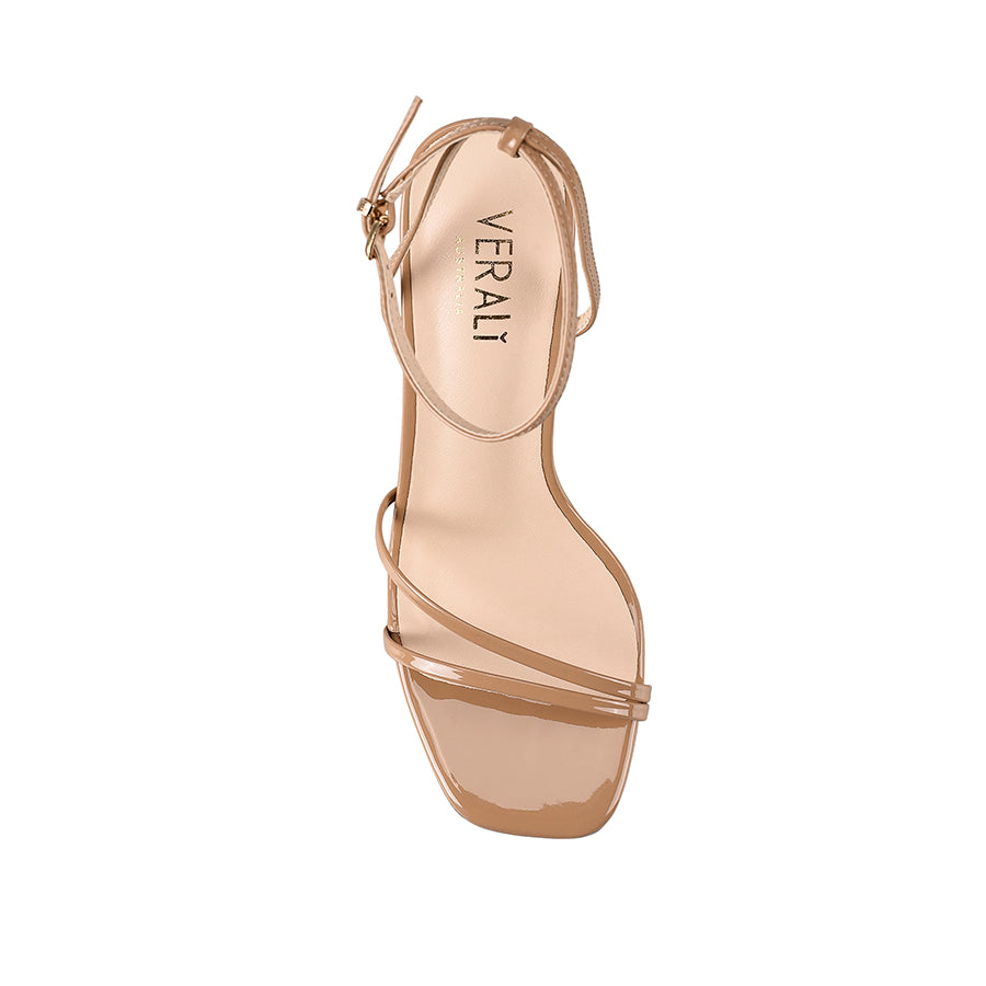Kimmy Slim Strappy Heels - Dark Camel Patent Leather Women's Dress Shoes for Party, Wedding & Evening Events | Comfortable High Heels for Women