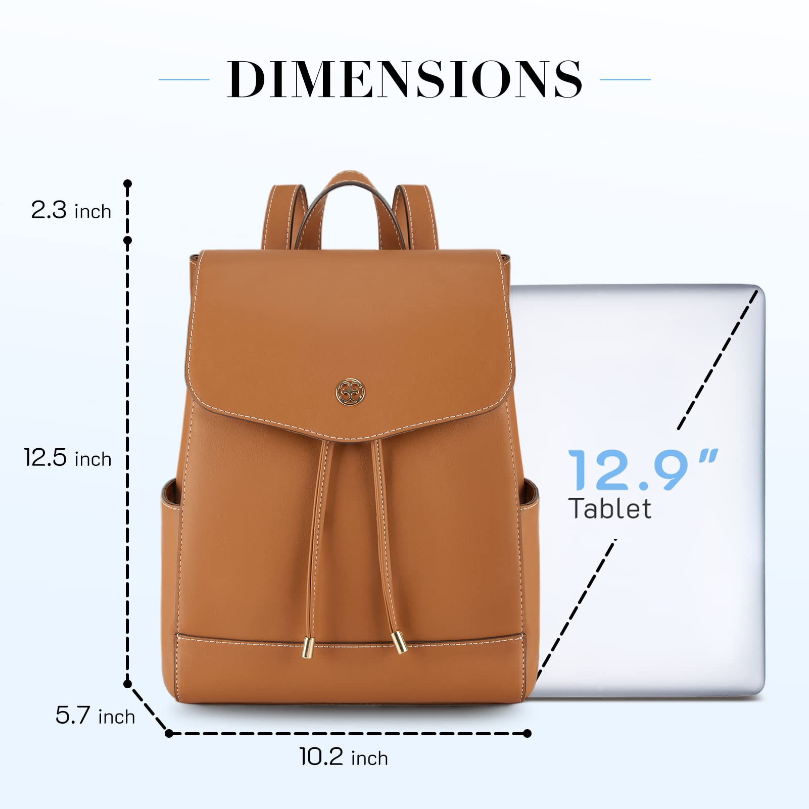 Missnine Women's Small PU Leather Backpack Purse - Fashionable Travel Bag & Casual Daypack for Work, School & Outings (Brown)