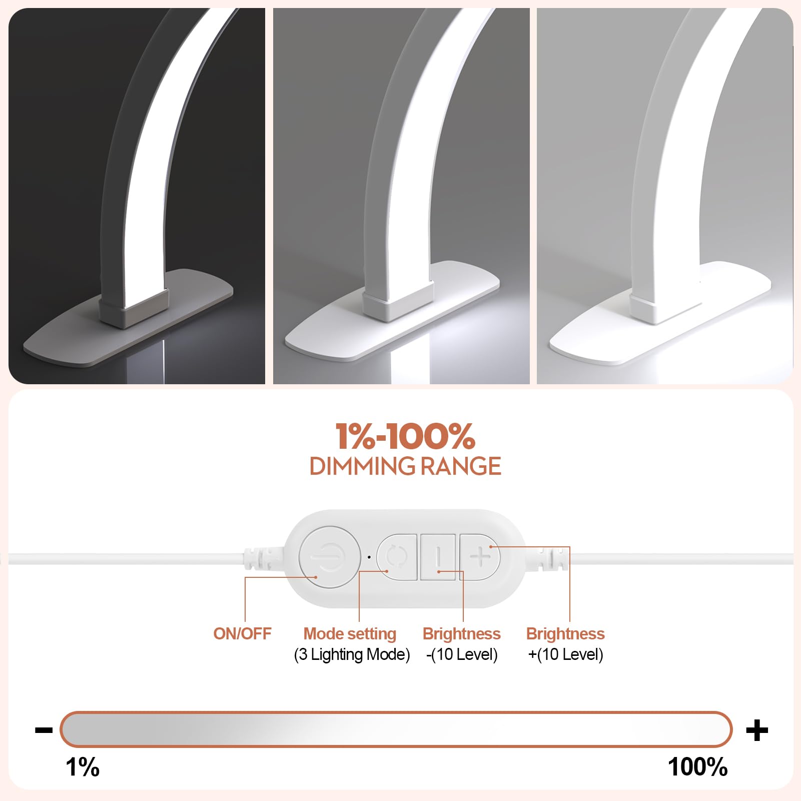 Premium Large Half Moon LED Nail Lamp - Foldable Arch Light with Phone Stand for Manicure & Pedicure | Professional Nail Tech Lighting for Salon, Home & Mobile Use (White, Large)