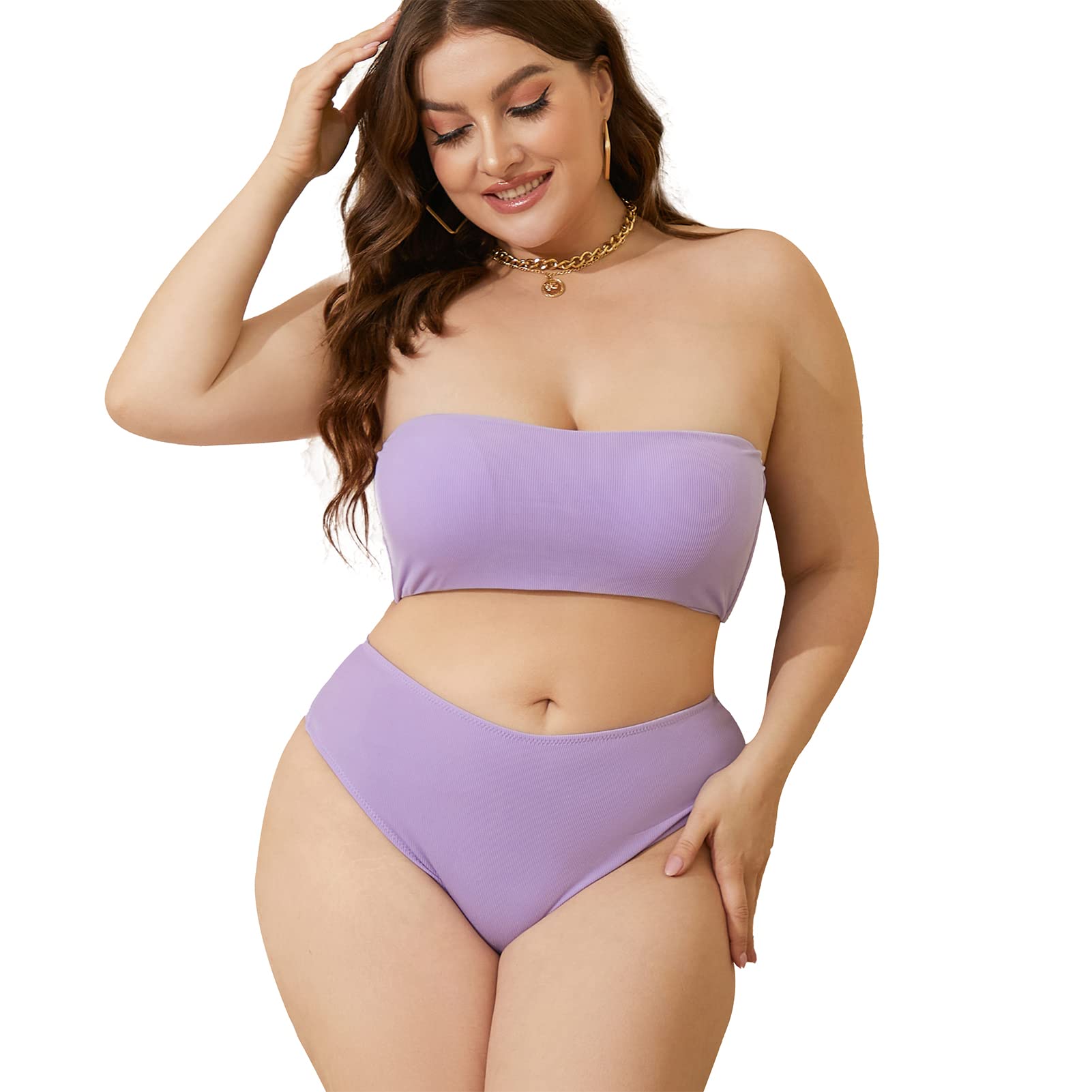 Yii ouneey Plus Size Swimsuit for Women - High Waisted Bikini Set with Tummy Control | Bathing Suit for Beach, Pool & Summer Vacation
