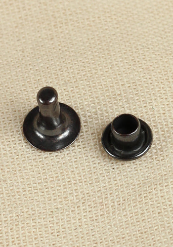 6.8x8.5mm Hollow Iron Rivets in Anthracite - Heavy Duty Fasteners for Leather Craft, Metal Fabrication & DIY Projects
