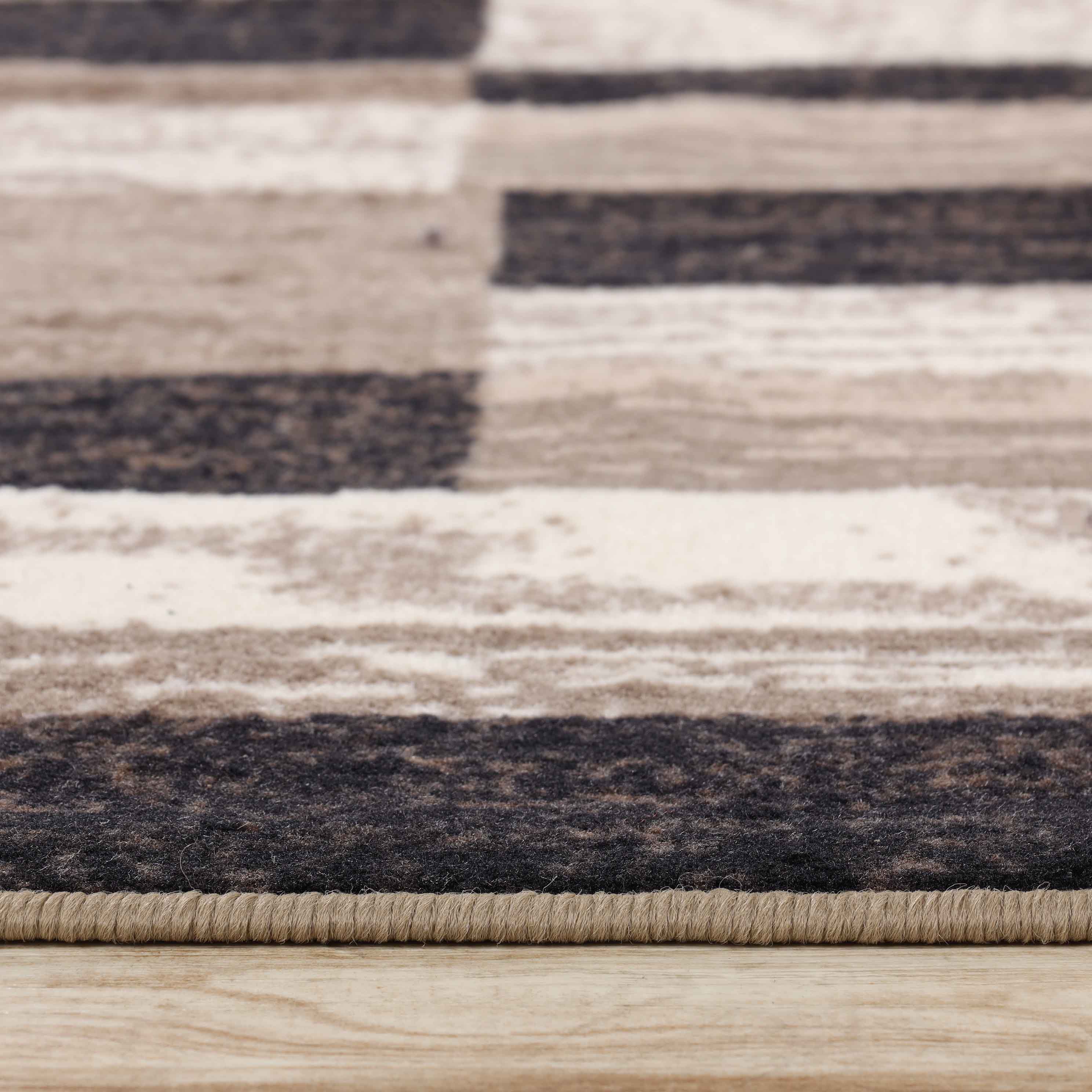 Rockwood Contemporary Patchwork Non-Slip Indoor Area Rug - Soft Modern Floor Mat for Living Room, Bedroom, Nursery & Office Decor