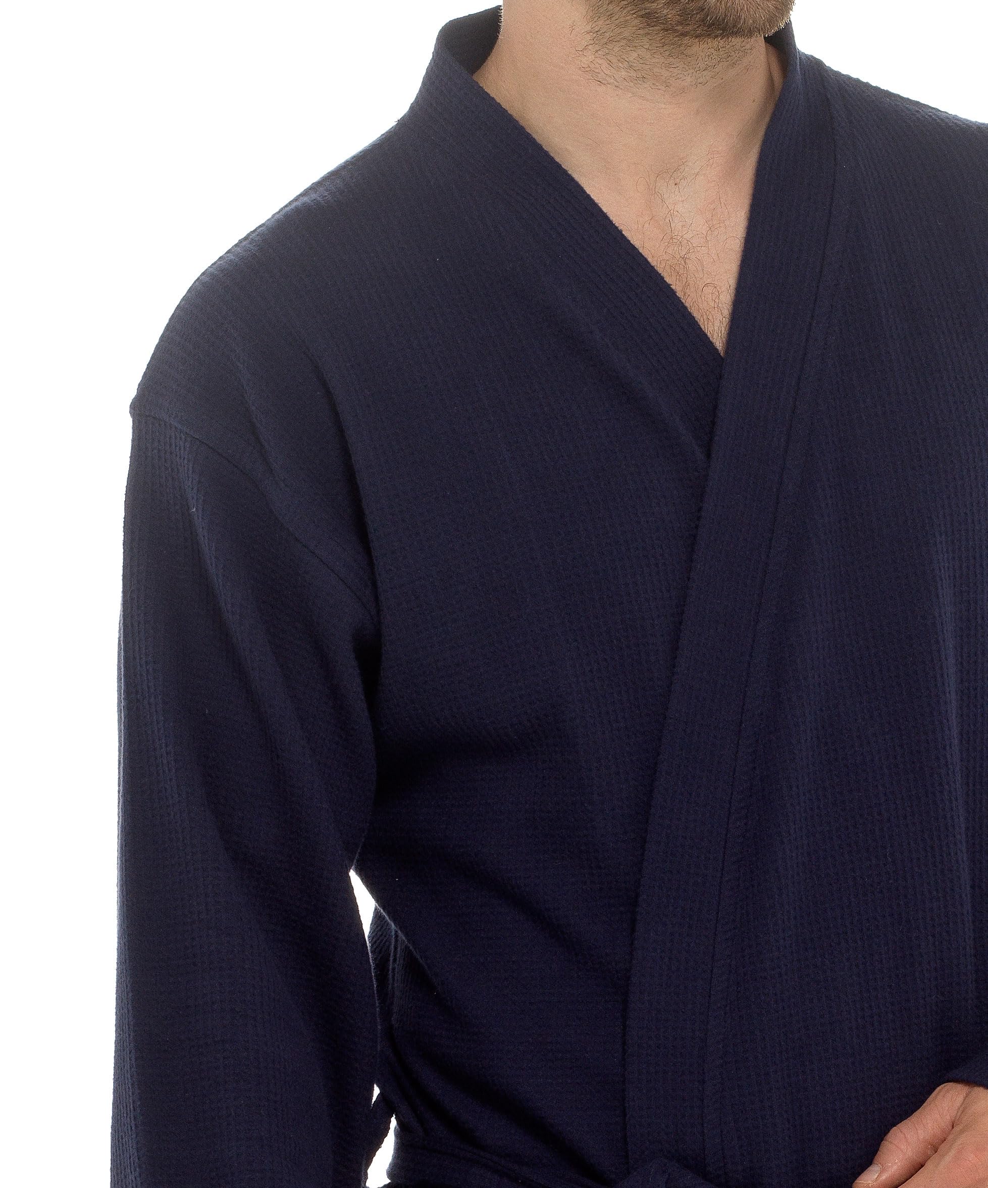 **INSIGNIA Men's 100% Cotton Waffle Robe - Soft & Breathable Dressing Gown for Spa, Lounge & Relaxation at Home**
