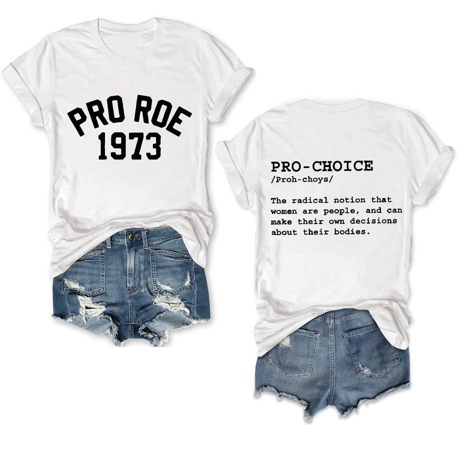 Pro Roe 1973 Vintage Feminist T-Shirt - Women's Short Sleeve Graphic Tee for Abortion Rights Supporters | Casual Wear, Protests & Political Activism