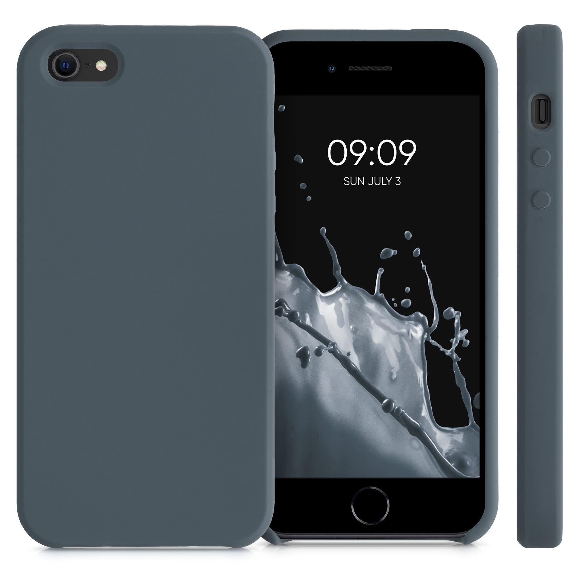 kwmobile TPU Silicone Phone Case Compatible with Apple iPhone SE (1st Gen 2016) / iPhone 5 / iPhone 5S - Soft Protective Cover in Dark Slate | Perfect for Everyday Use, Work & Travel Protection