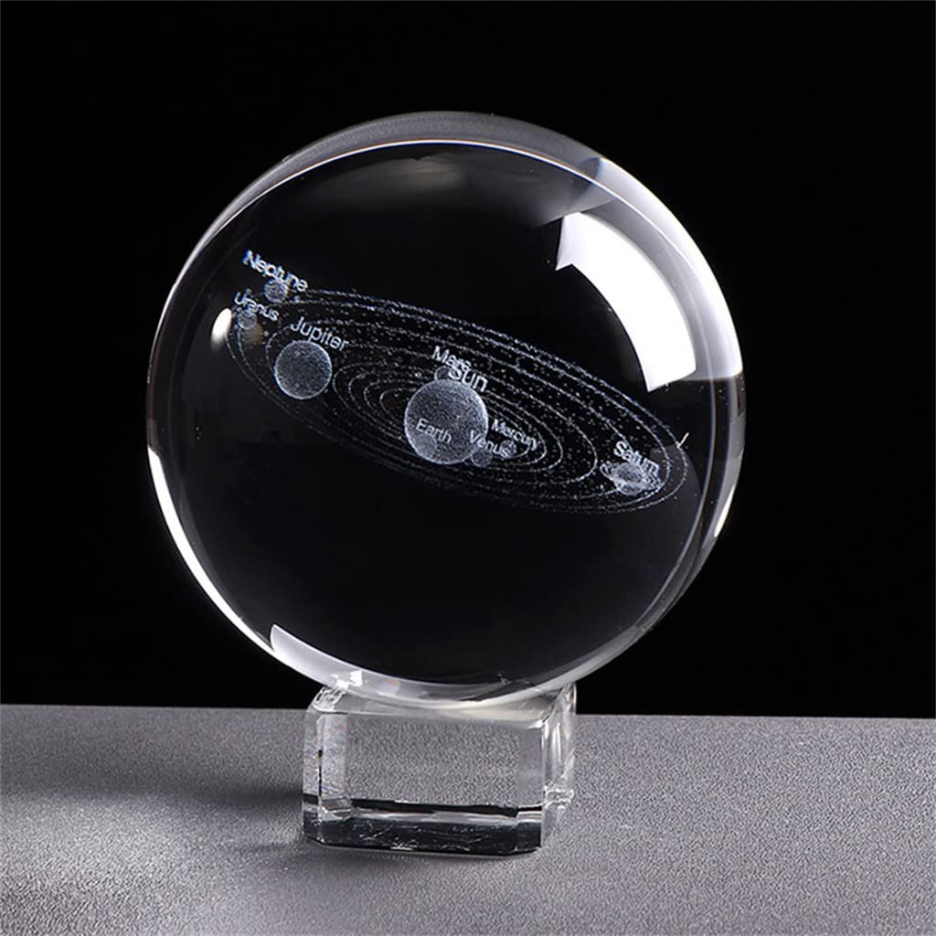 6cm Glass Globe Ornament - Solar System 3D Miniature Planets Model Sphere - Laser Engraved Home Decor Gift for Astronomy Lovers (Color: A, Size: 6CM) - Perfect for Christmas Tree Decorations, Science Classroom Display & Unique Gift Ideas