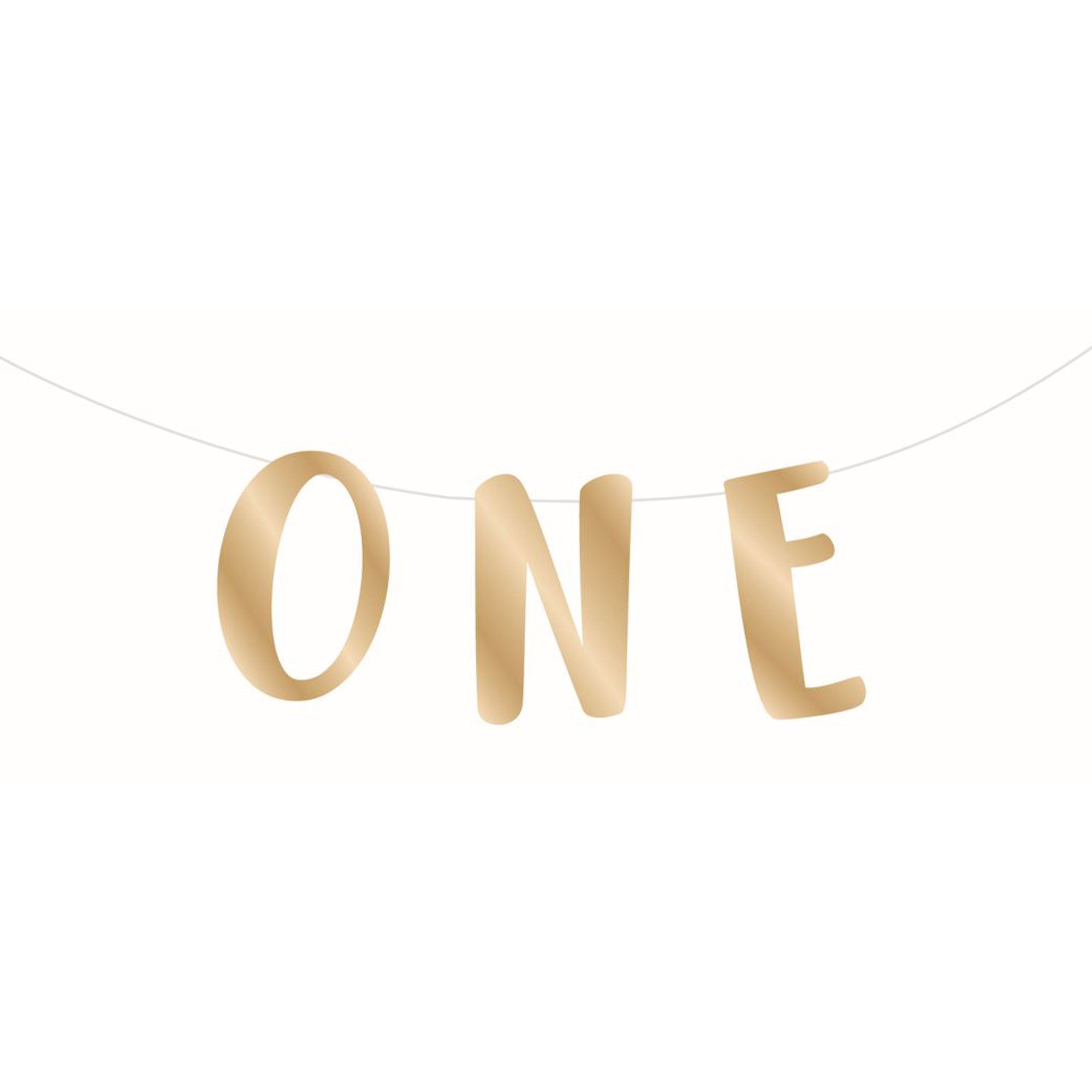 1st Birthday ONE Gold Letter Banner - Shiny Foil Party Decor for Baby's First Birthday, Gender Reveal, Photo Backdrop - Perfect for Cake Smash, Nursery Decor & Milestone Celebrations