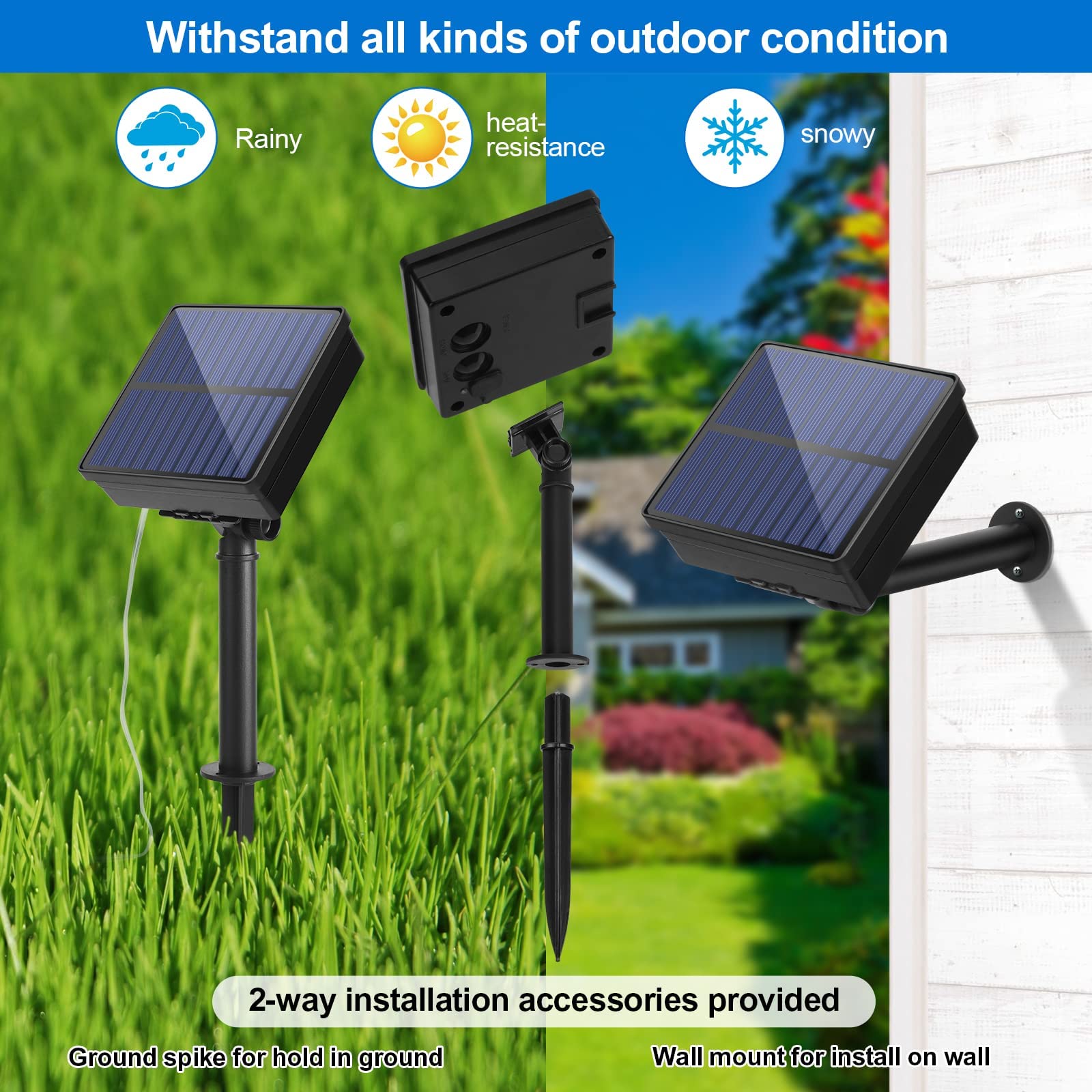 IMAGE Solar Curtain Lights - 8 Lighting Modes, 9.8x9.8ft Waterproof Outdoor String Lights with UL Certification | Perfect for Wedding Decor, Garden Party, Backyard Lighting & Home Decoration (Warm White)