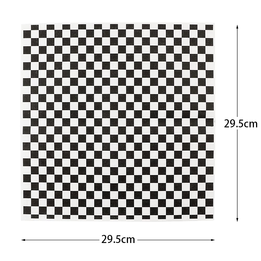 100 Sheets Black Checkered Dry Waxed Deli Paper - Food Safe Basket Liners for Wrapping Bread, Sandwiches & Pastries | Ideal for Bakeries, Cafes & Food Trucks