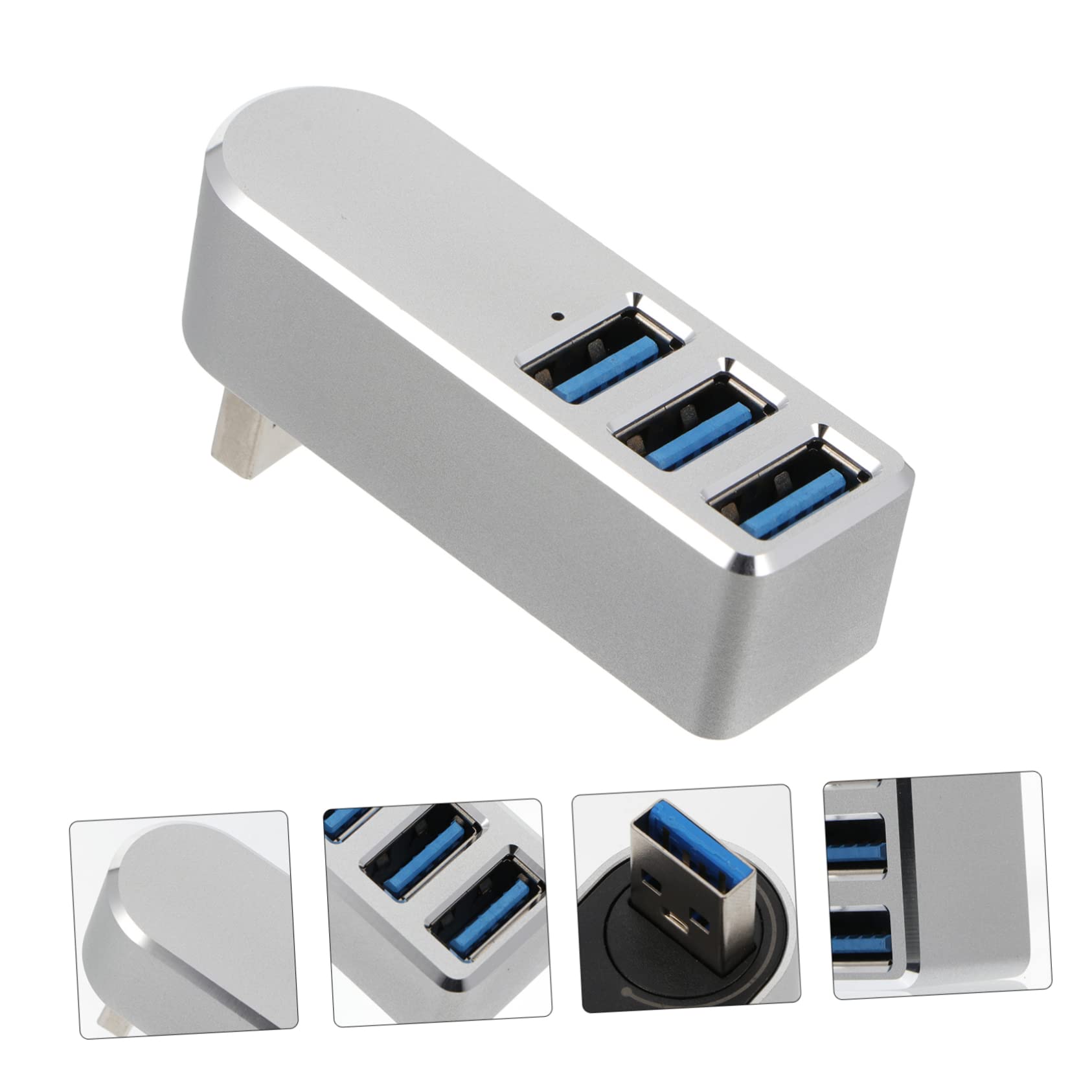 2pcs USB Hub Card Reader - Portable Aluminum Alloy USB Splitter for Phones & Computers
