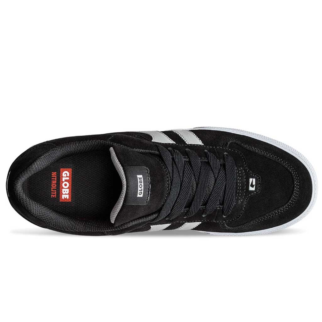 Globe Encore 2 Skate Shoes for Men & Women - Black/Light Grey - Comfortable Sneakers for Skateboarding, Streetwear & Casual Wear