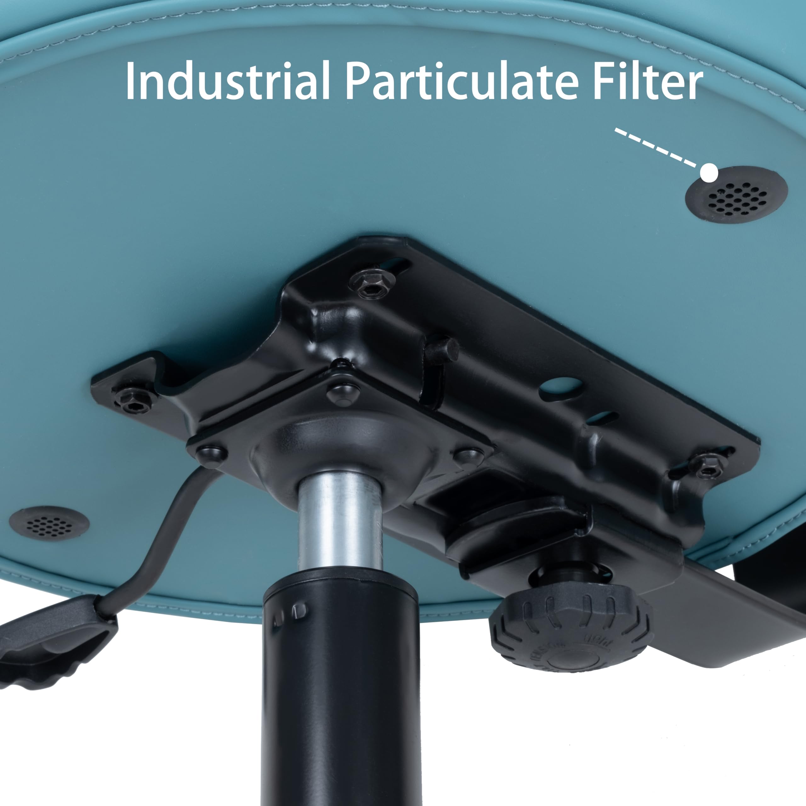 TAKE UR SEAT® Adjustable Height Medical Spa Stool with Ergonomic Back Support - Easy Clean Fabric Seat & Smooth Blade Wheels - Perfect for Dental Offices, Tattoo Studios & Salon Workstations (Blue, Tall Bench Height)