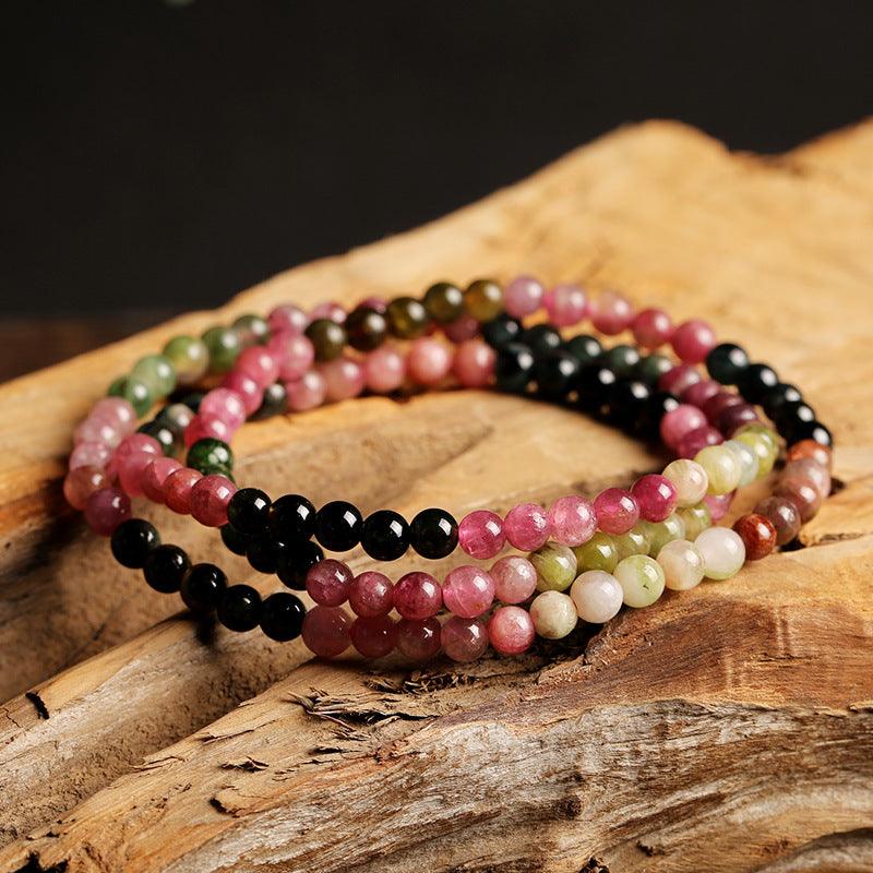 Natural Brazilian Tourmaline Buddha Bead Bracelet for Women - Healing Crystal Energy Jewelry for Meditation, Yoga & Spiritual Protection