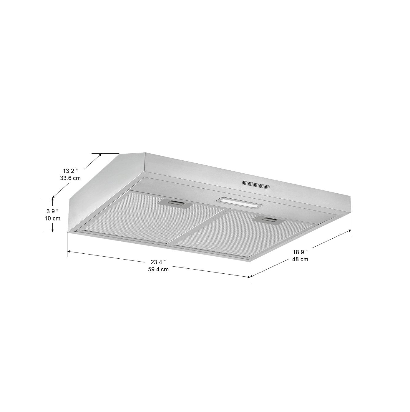 24 Inch Stainless Steel Convertible Under Cabinet Range Hood - Powerful Kitchen Ventilation for Smoke & Odor Removal - Perfect for Home Cooking, Baking & Grilling