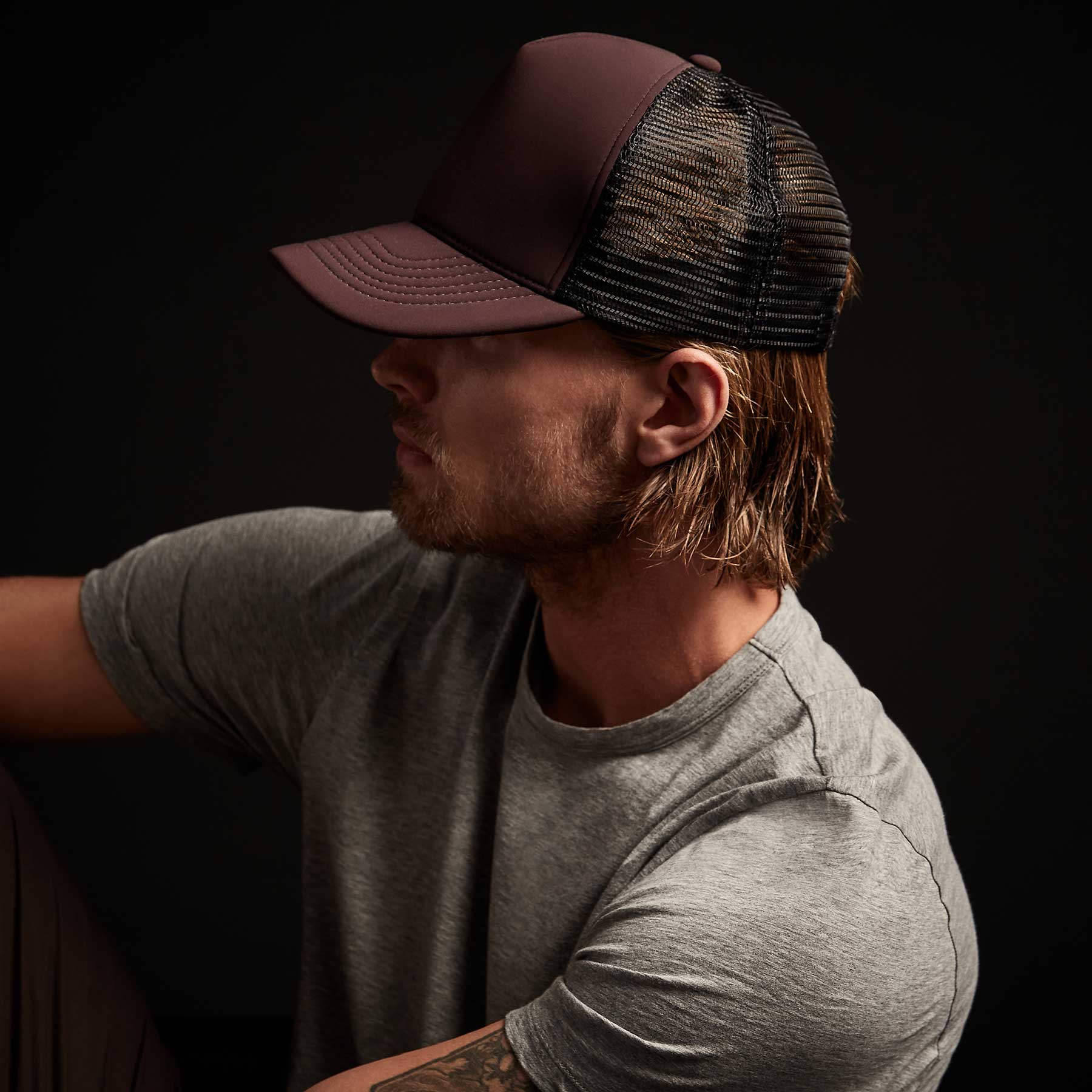 Scuba Trucker Hat for Men & Women - Adjustable Snapback Cap in Bordeaux Red - Perfect for Diving, Fishing, and Outdoor Adventures