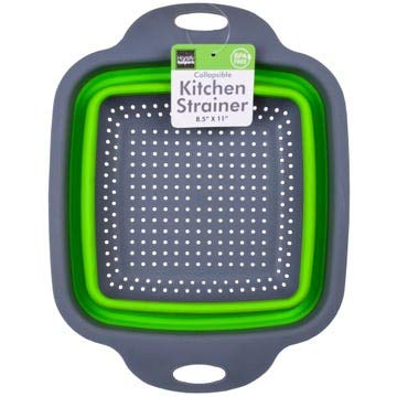 2-Pack Collapsible Kitchen Strainer Colander - Foldable Pasta & Vegetable Washing Basket - Space Saving for Small Kitchens, Camping & RV Use