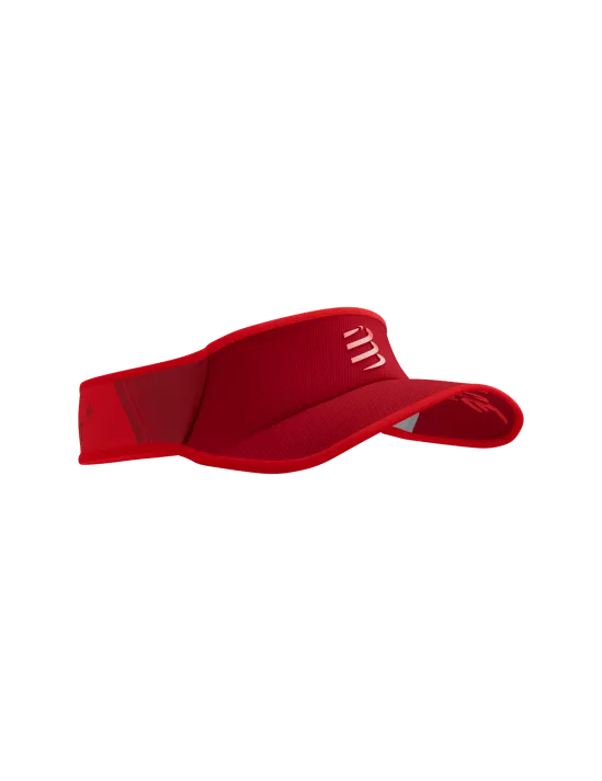 Compressport Unisex Ultralight Running Visor - Breathable Sun Hat for Men & Women, Samba/Core Red - Perfect for Marathon, Cycling & Outdoor Sports