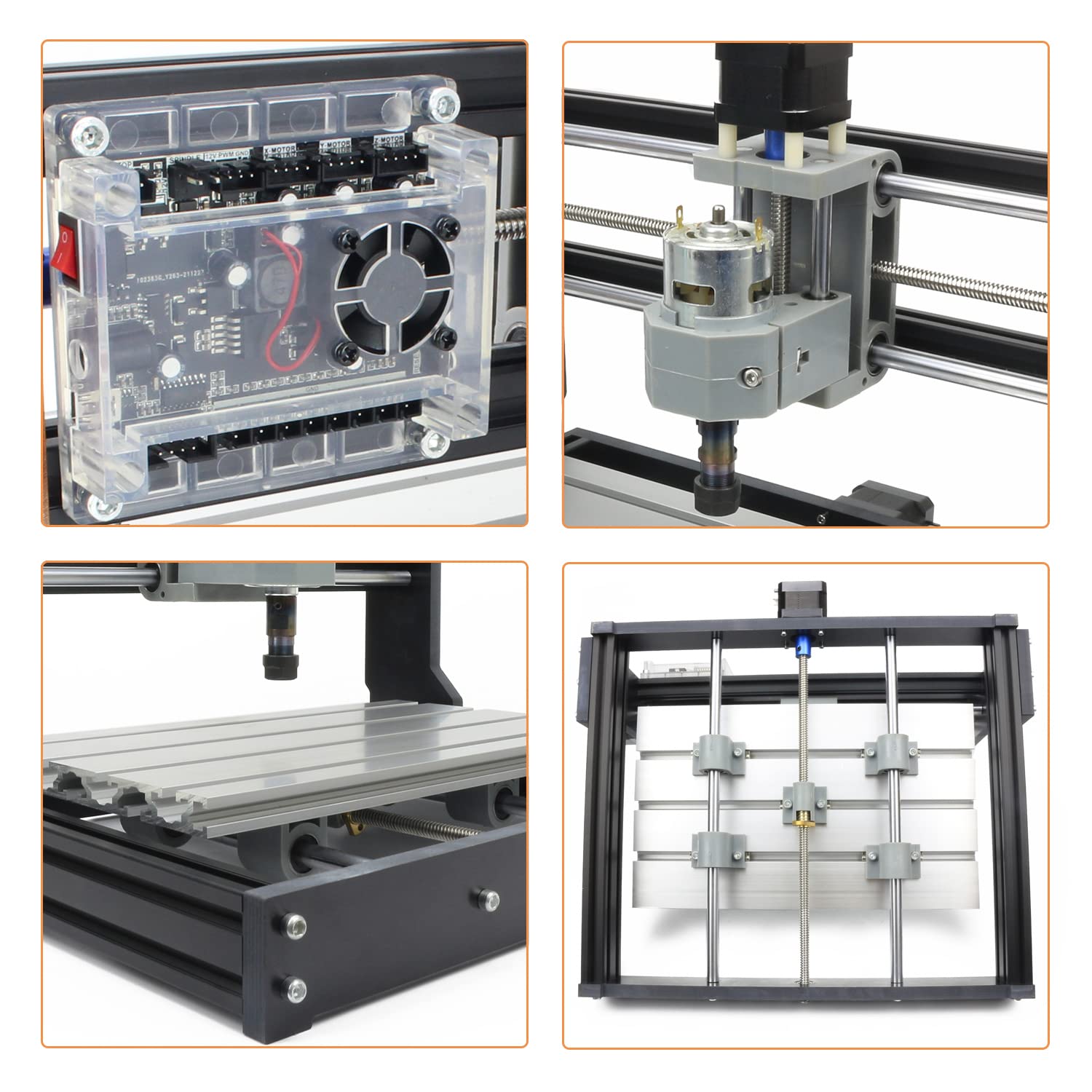 RATTMMOTOR DIY CNC Router Kit - 3 Axis Hobby CNC Machine with GRBL Control for Wood, Acrylic, PVC & PCB Engraving | 300x180x45mm Working Area | Perfect for Home DIY Projects, Woodworking & Craft Making